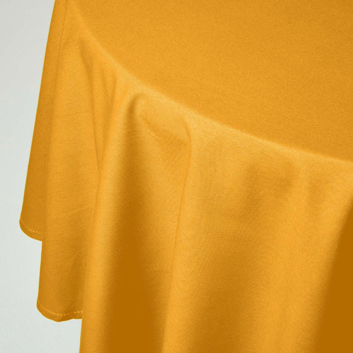 Homescapes Cotton Round Tablecloth - 178 cm - Mustard