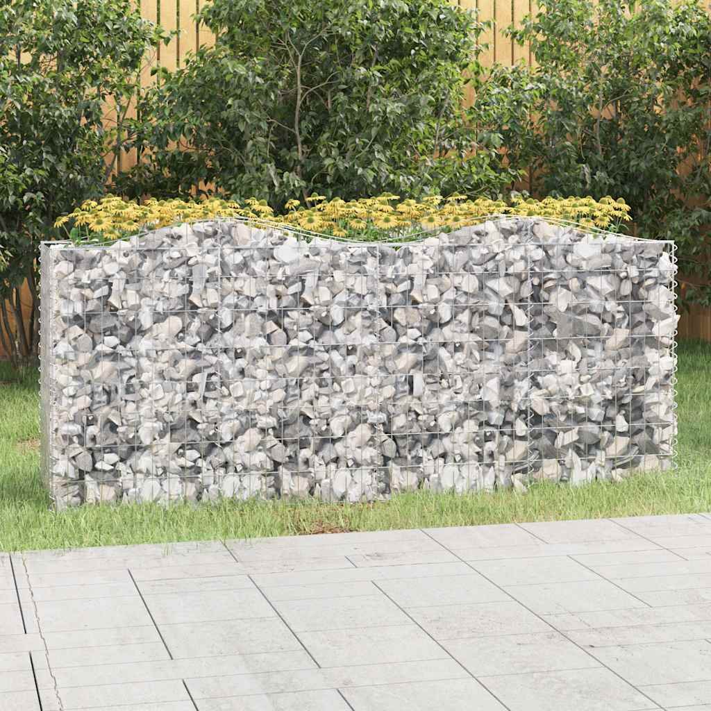 Walplus Galvanised Iron Gabion Raised Bed - Silver 200 x 50 x 90/ - 100 cm