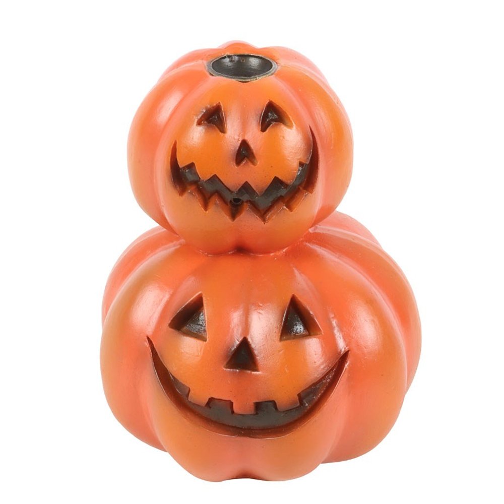 Something Different Stacked Pumpkins Backflow Incense Burner - Orange