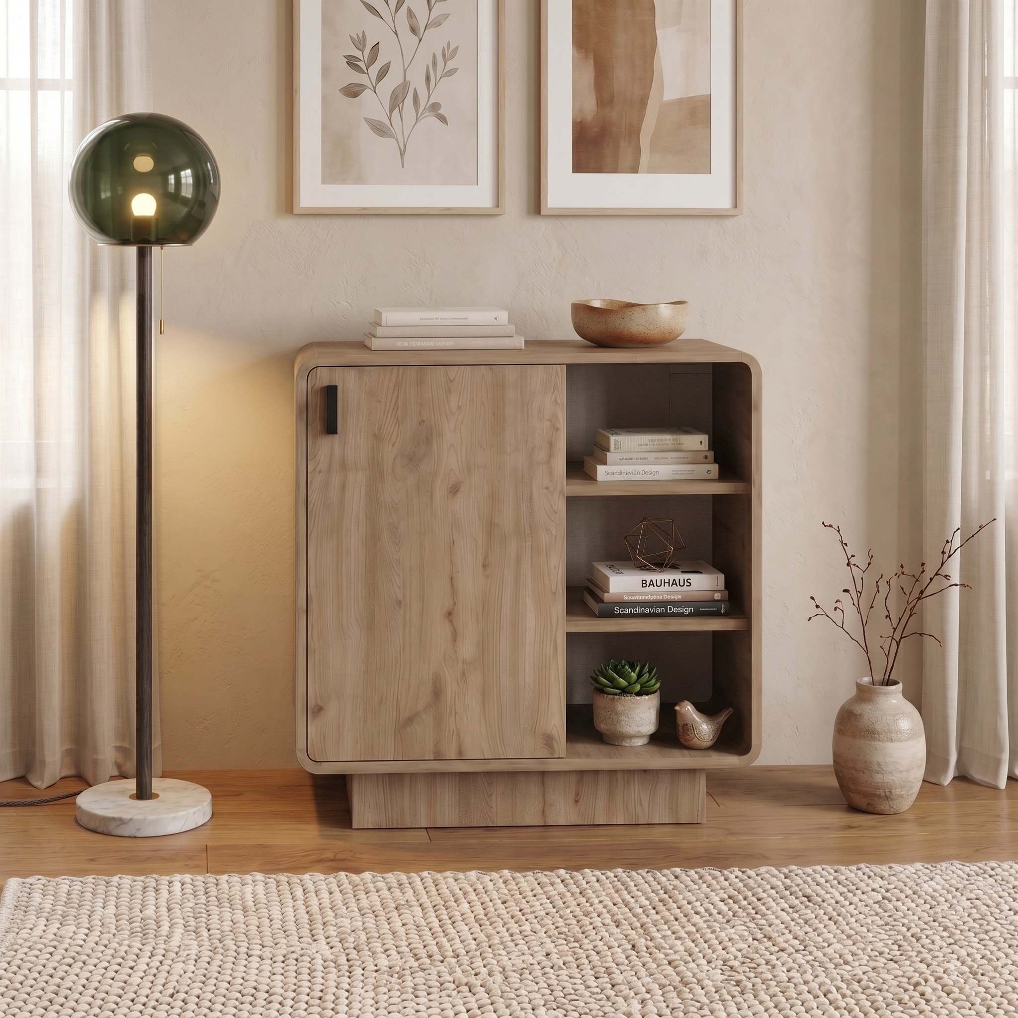 Decortie Rovel particleboard Console Cabinet - natural wood