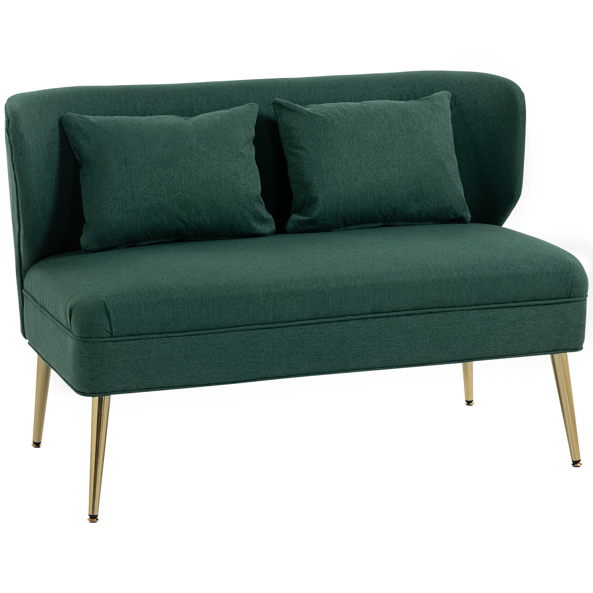 HOMCOM 2 Seater Fabric Sofa with Wing Back - Green