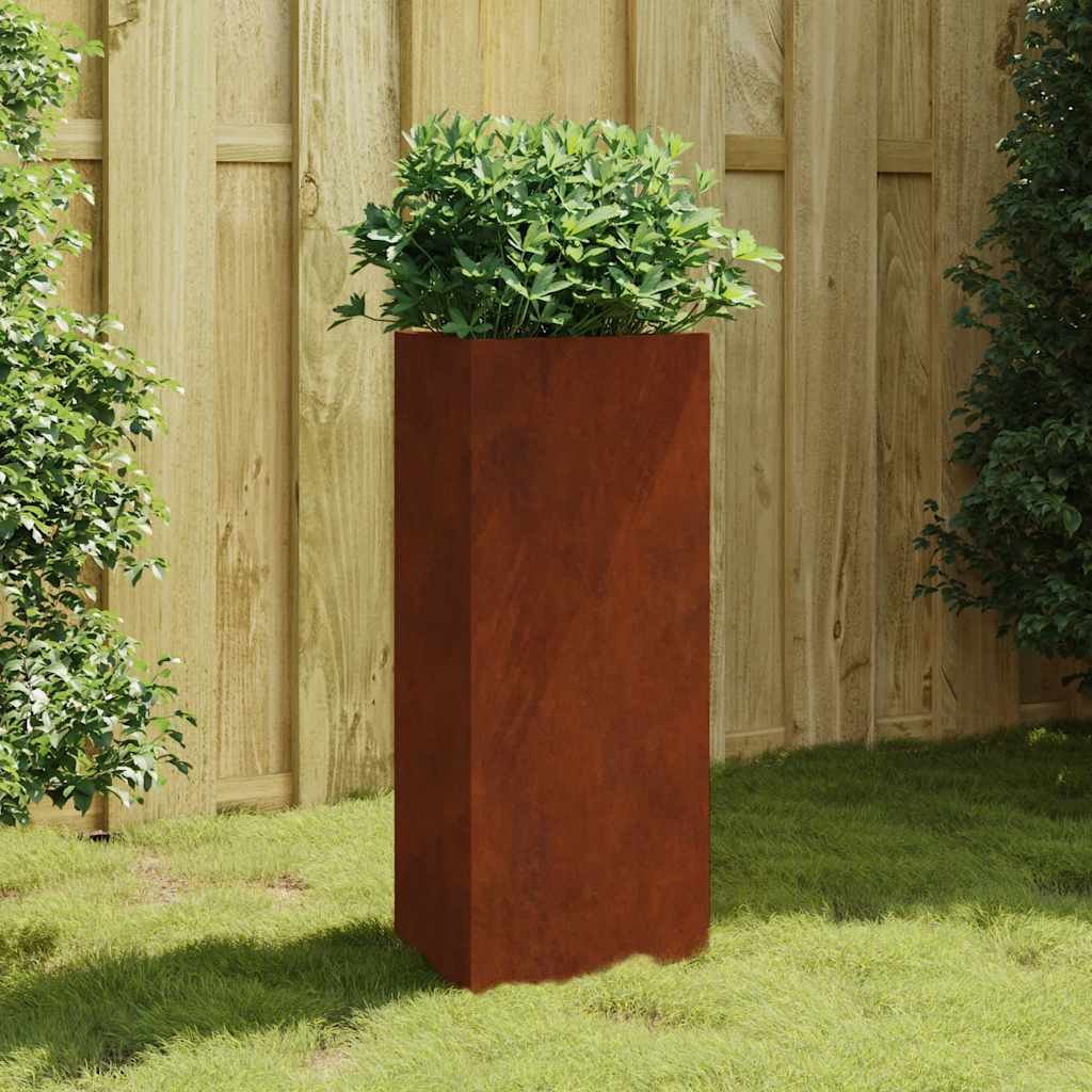 Walplus Corten Steel Garden Planter - Rusty - 40 x 34.5 x 75 cm