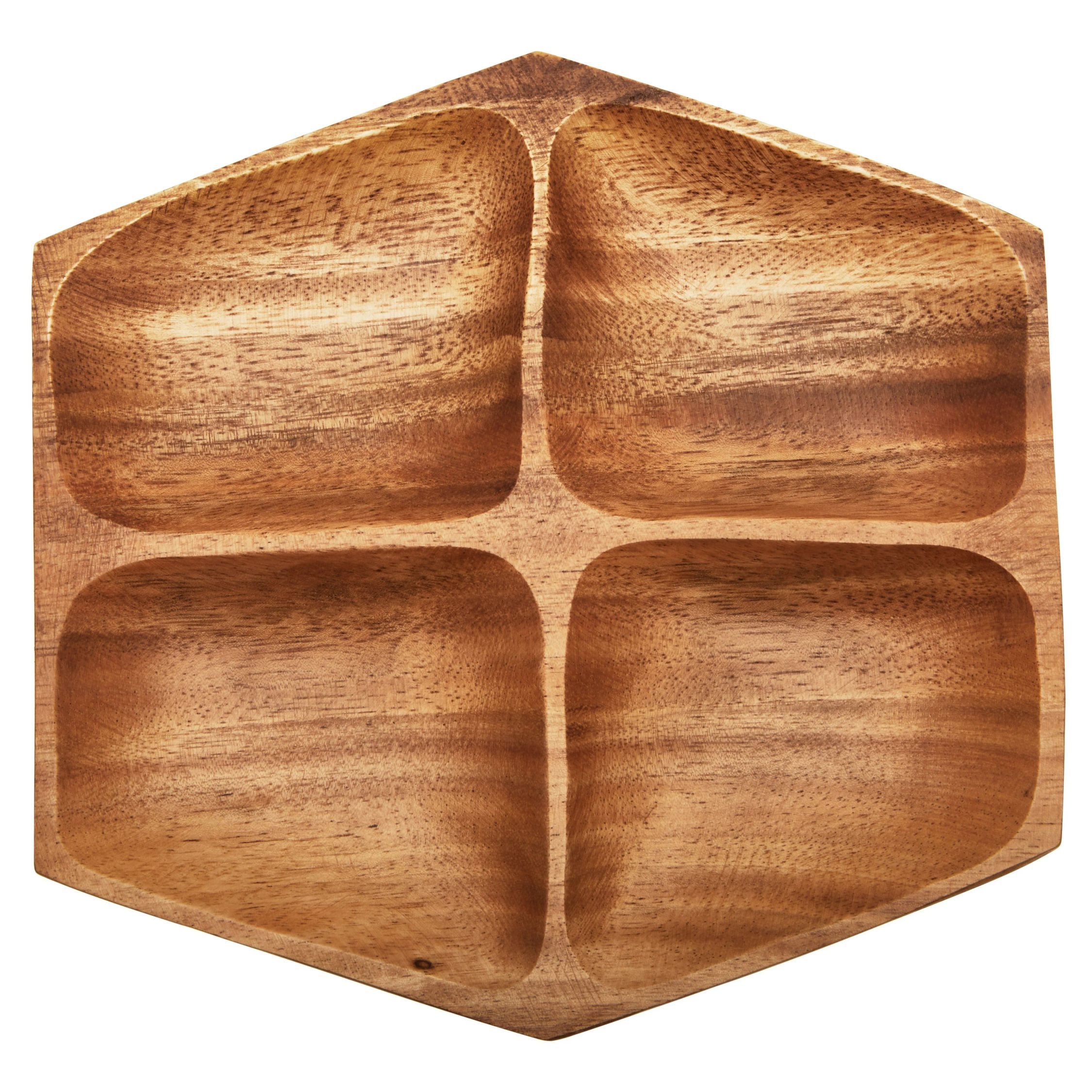 Orsina Kora Small Four Section Serving Dish in Acacia Wood