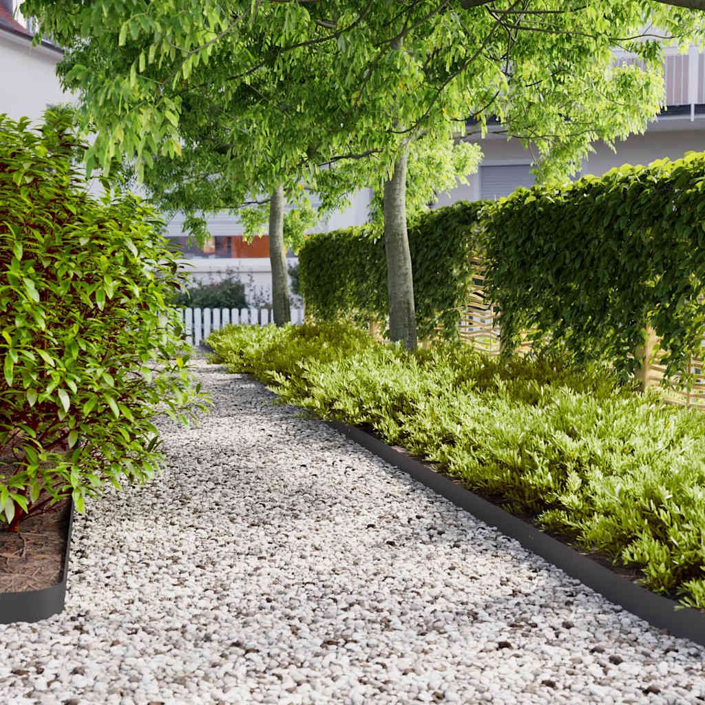 Walplus Pack of 50 Cold-rolled Steel Lawn Edgings - Black - 10 x 103 cm