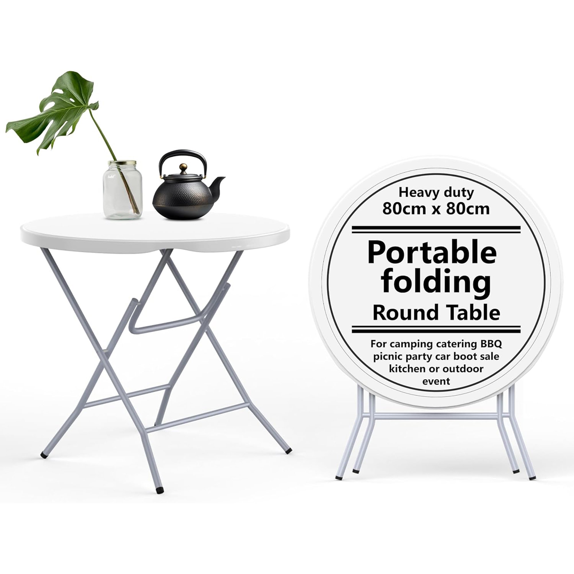 Vivo Technologies Portable Round Folding Table - 80cm