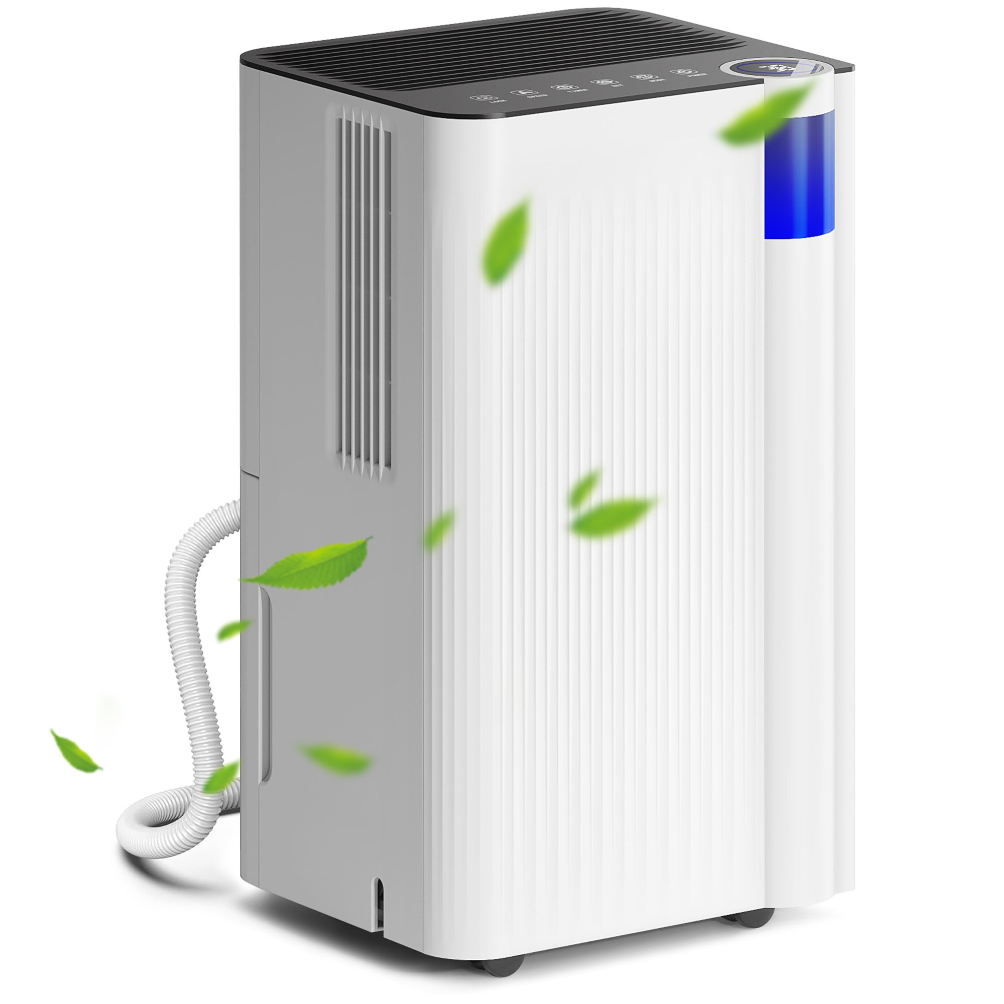 HOMCOM 12L/Day Dehumidifier, Low Noise Level, Continuous Drainage, 2L Container