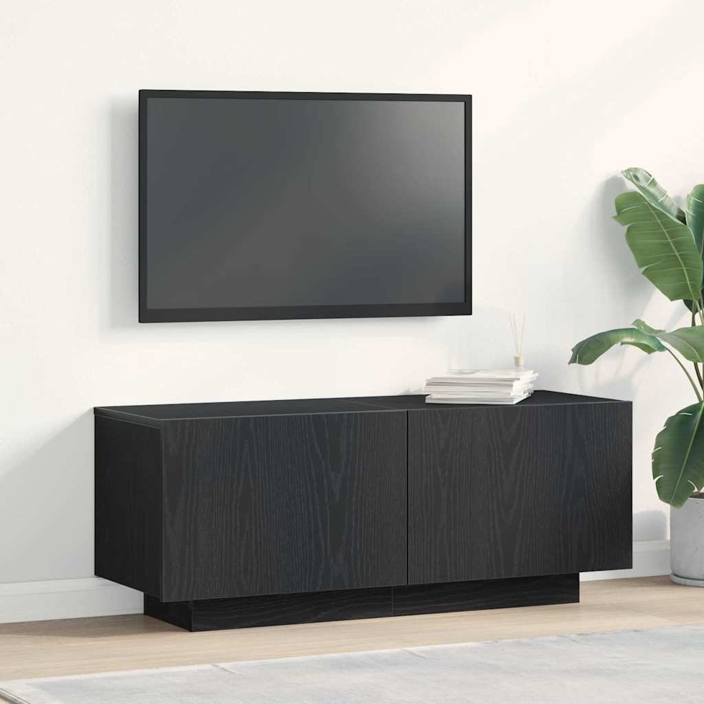 Walplus Engineered Wood 2 Door TV Cabinet - Black - 100 x 35 x 40 cm