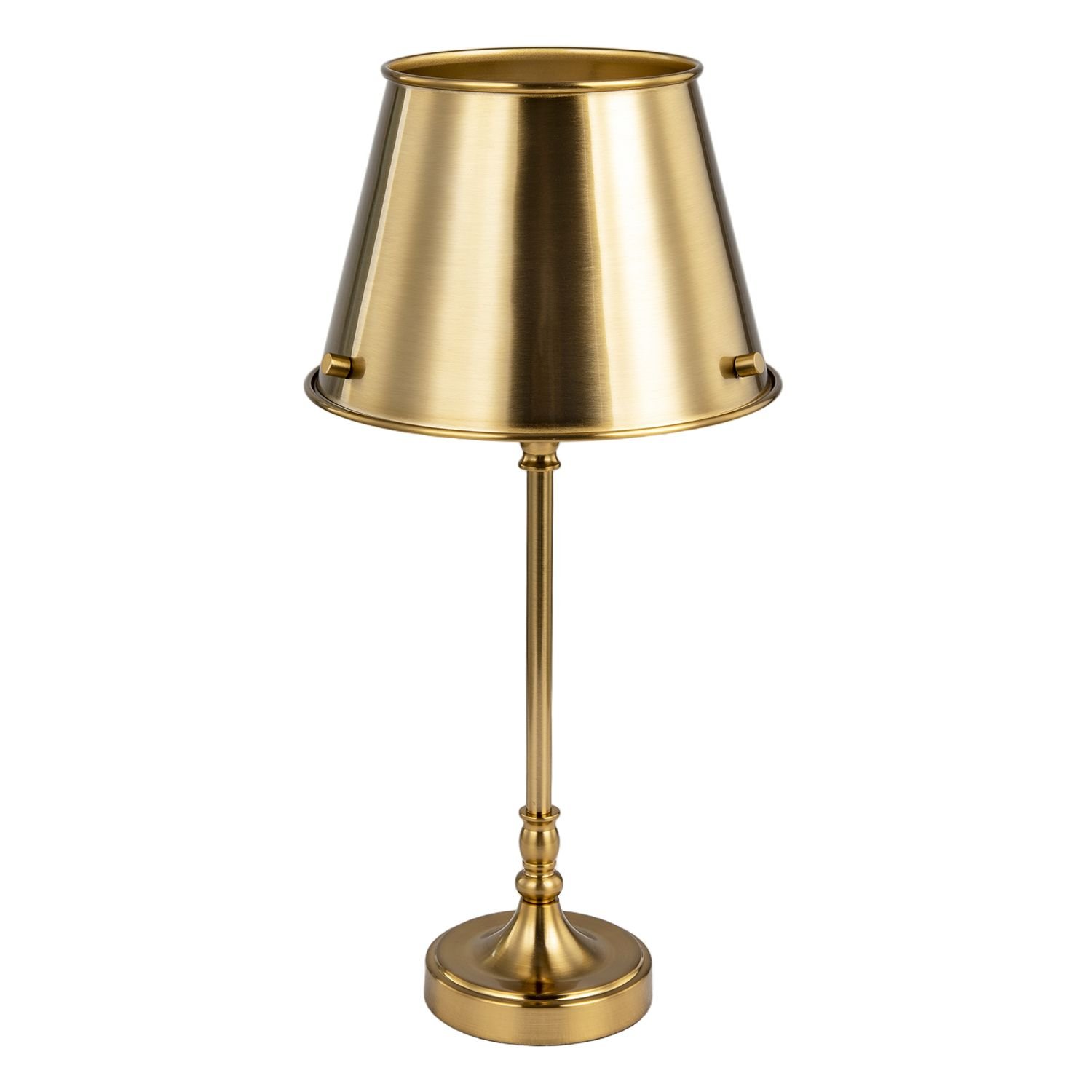 Happy Homewares Timeless Aged Brass with Metal Table Lamp - 22cm