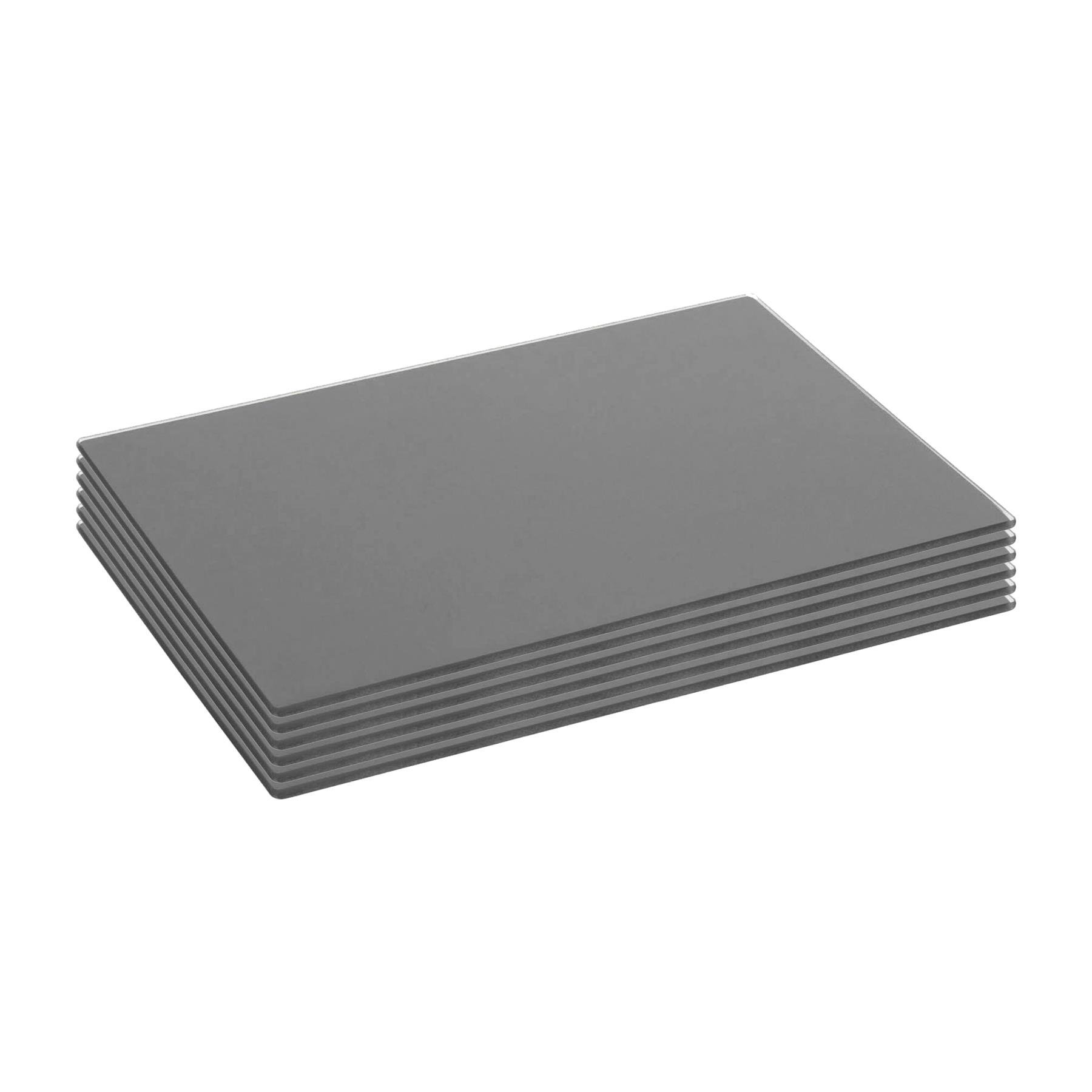 Harbour Housewares Glass Placemats - Grey - Pack of 6