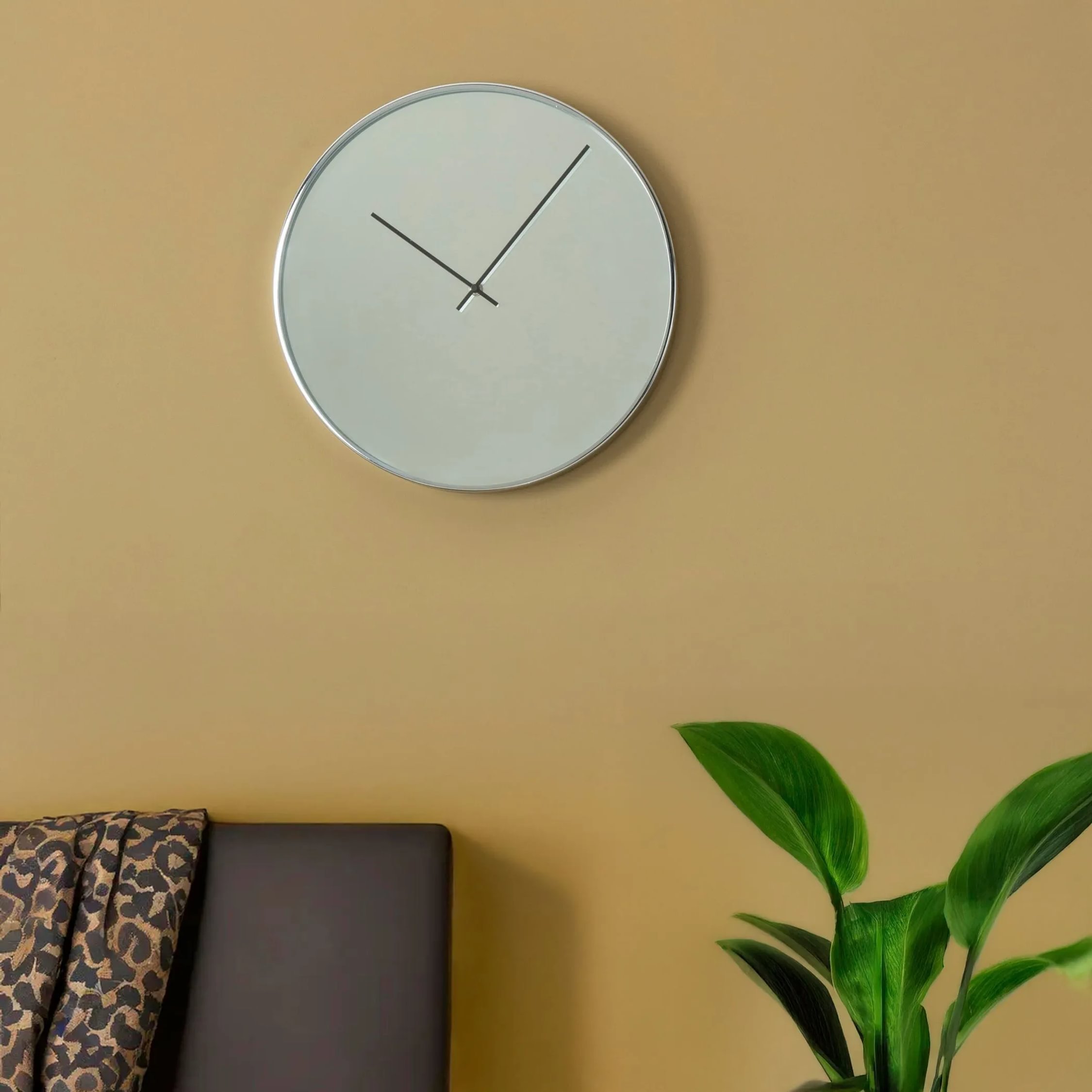 Orsina Baillie 40cm Dia Mirror Wall Clock - Chrome