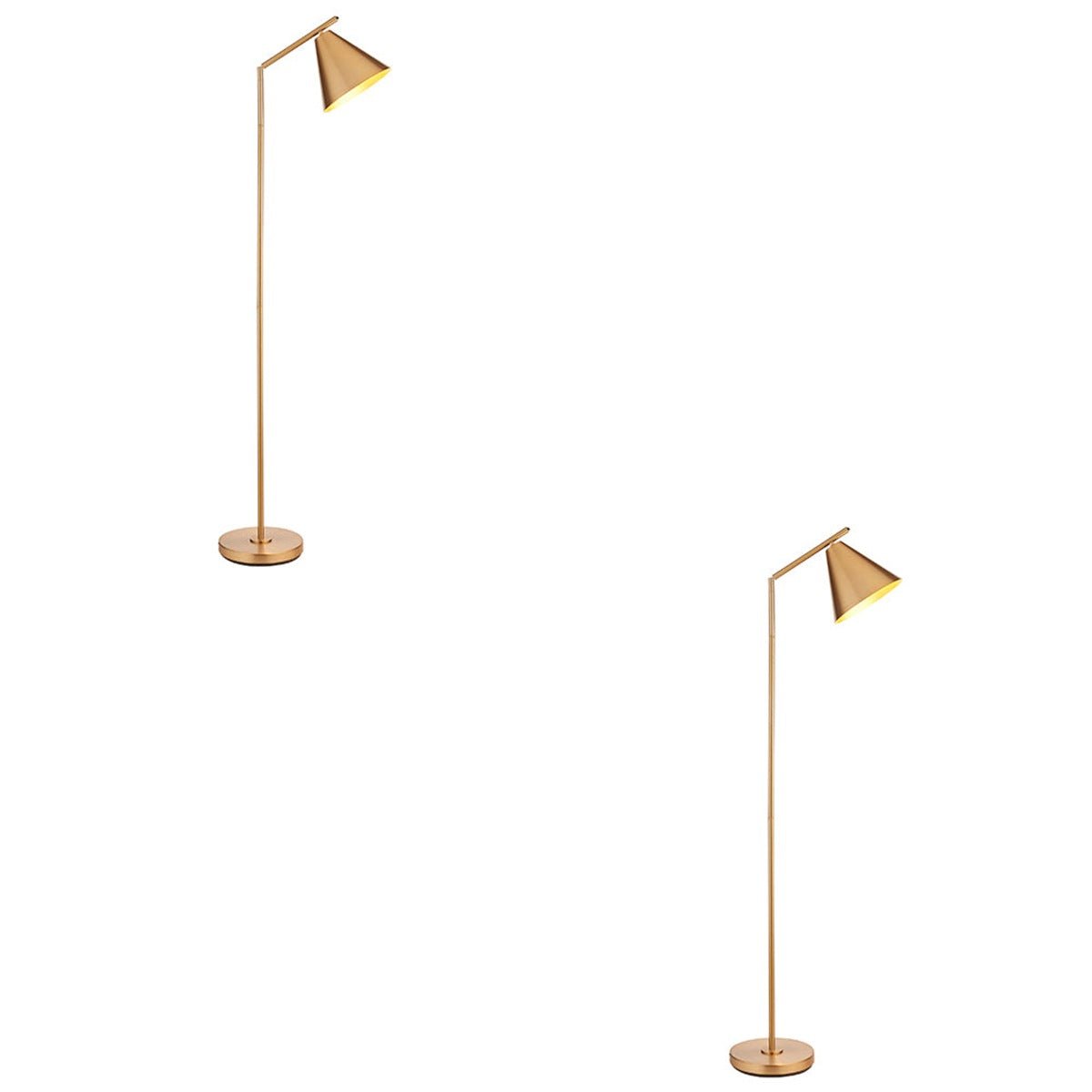 Loops Direct Pack of 2 LED Compatible Steel Floor Lamp - Warm Antique Brass