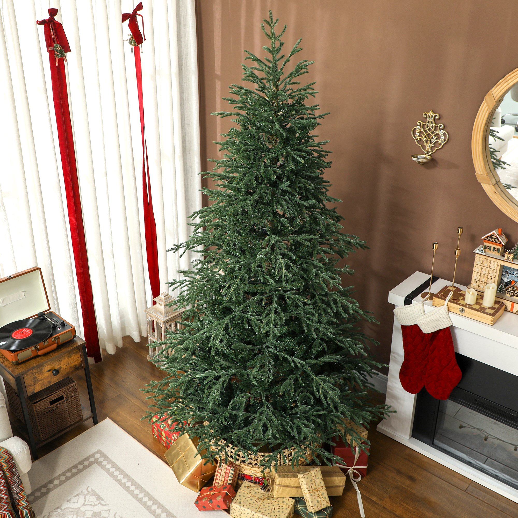 HOMCOM 7 ft Artificial Christmas Tree 2942 Realistic Dense Branches - Green