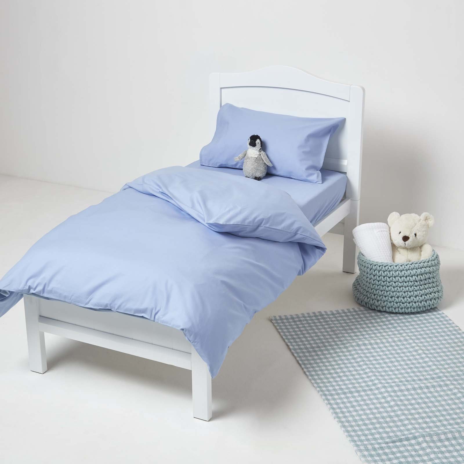 Homescapes Egyptian Cotton Cot Bed Duvet Cover Set - Blue