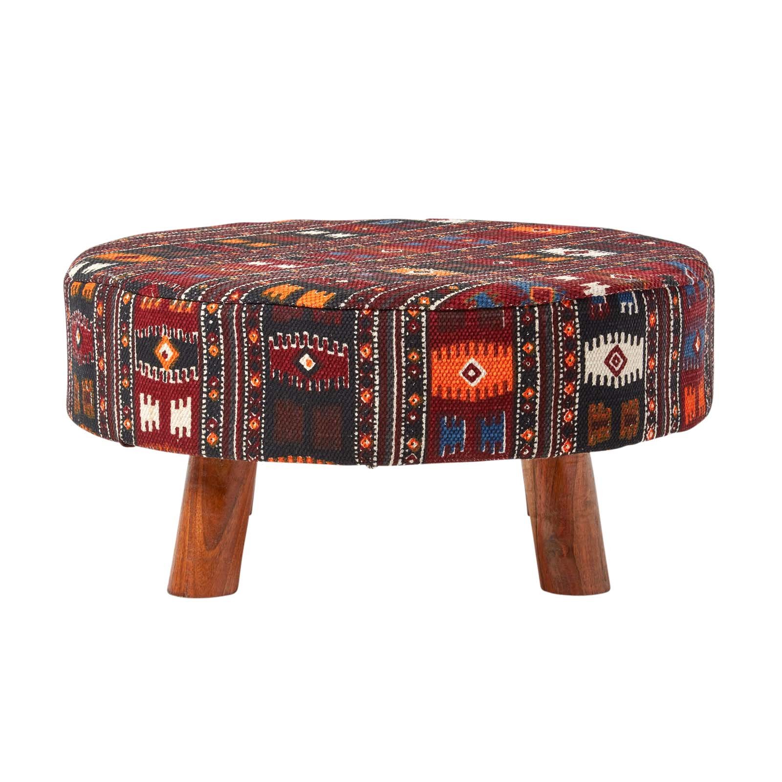 Homescapes Flat Kilim Footstool with Legs