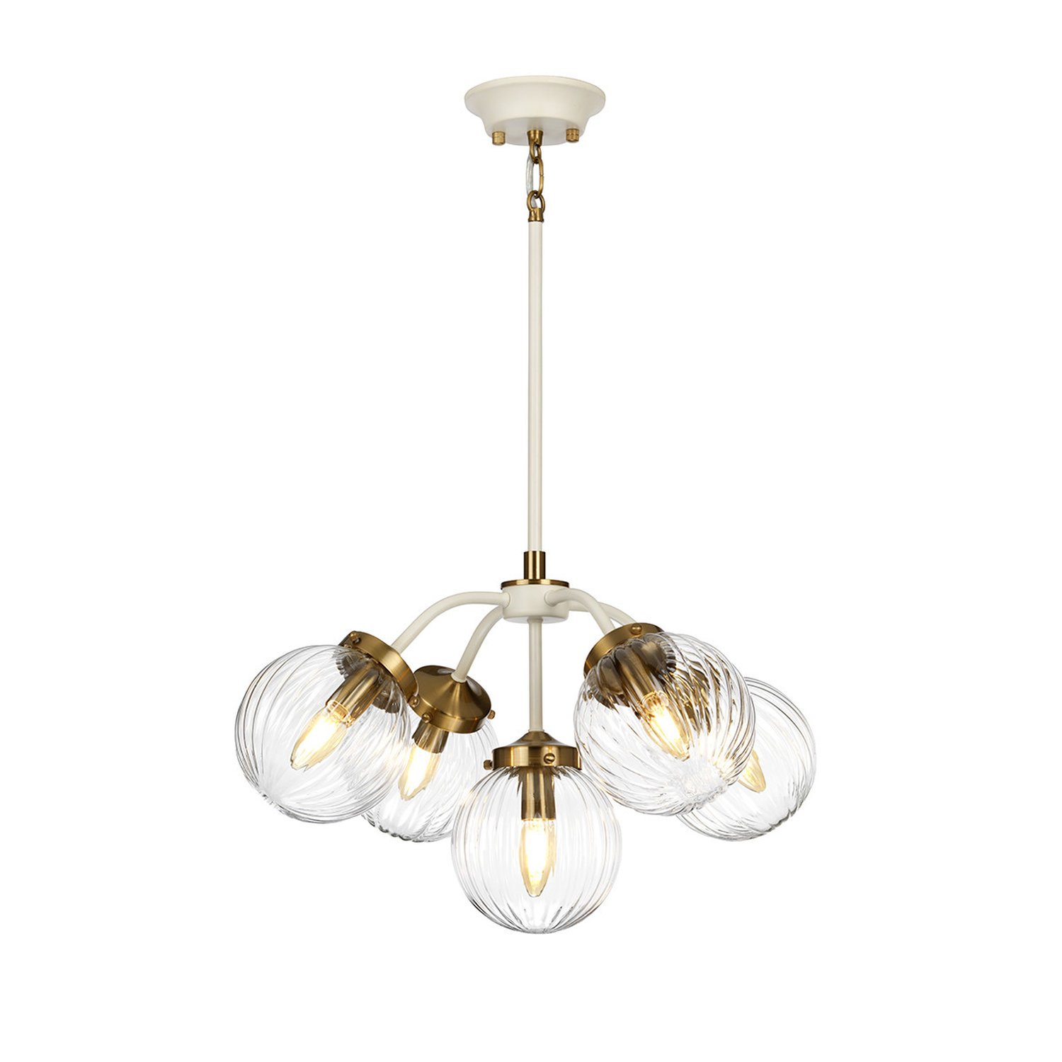 Elstead Cosmos 5 Arm Pendant Light - Cream Painted