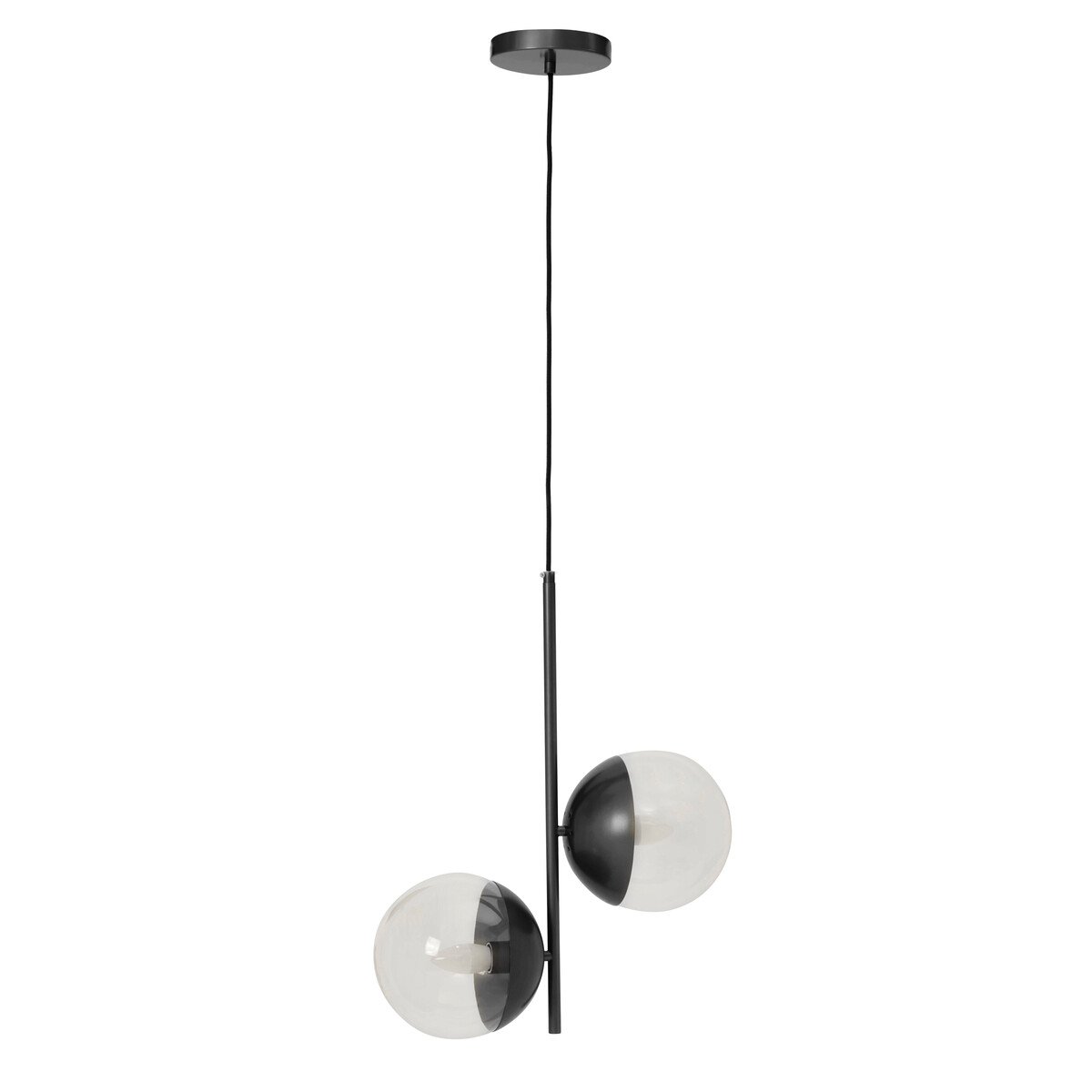 Orsina Revive Finish 2 Bulb Pendant Light - Black