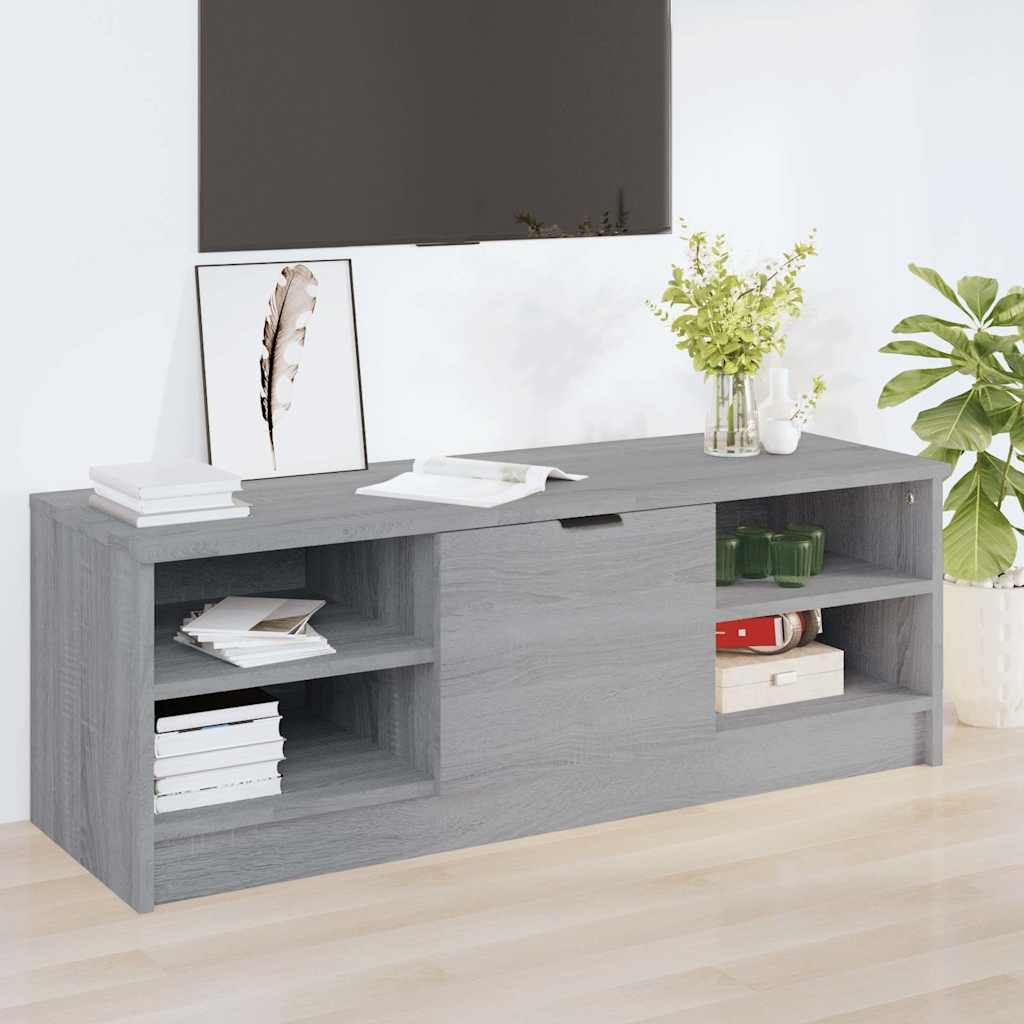 Walplus Engineered Wood TV Cabinet - Grey and Oak - 102 x 35.5 x 36.5 cm