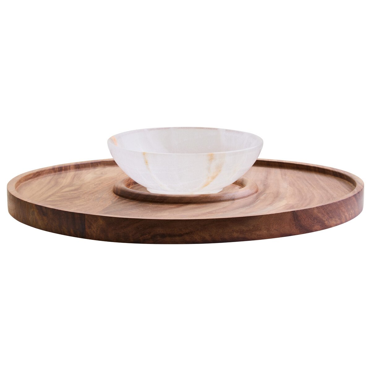 Orsina Kora Acacia Wood And Onyx Chip And Dip Platter - Two Tone