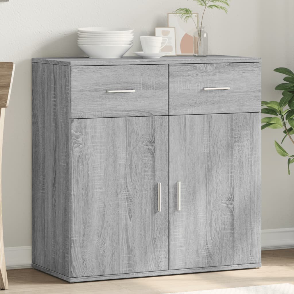 Walplus Engineered Wood Sideboard - Grey Sonoma - 79 x 38 x 80 cm