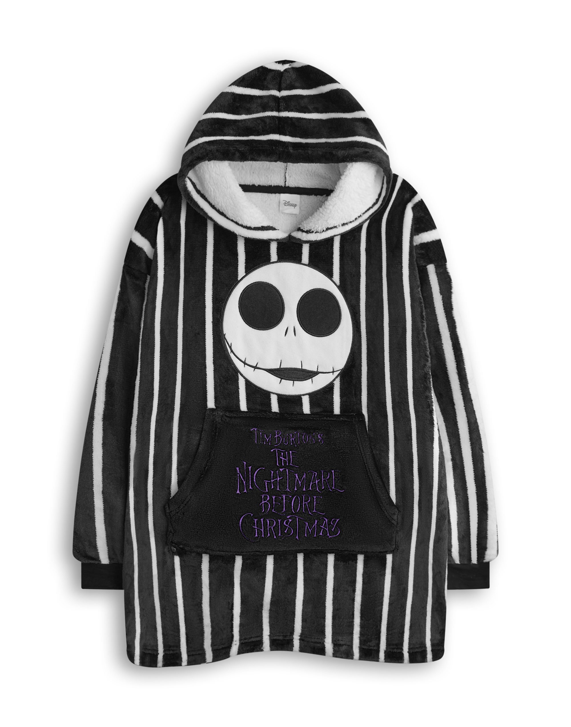 Disney Jack Skellington Kids Unisex Blanket Hoodie - Black