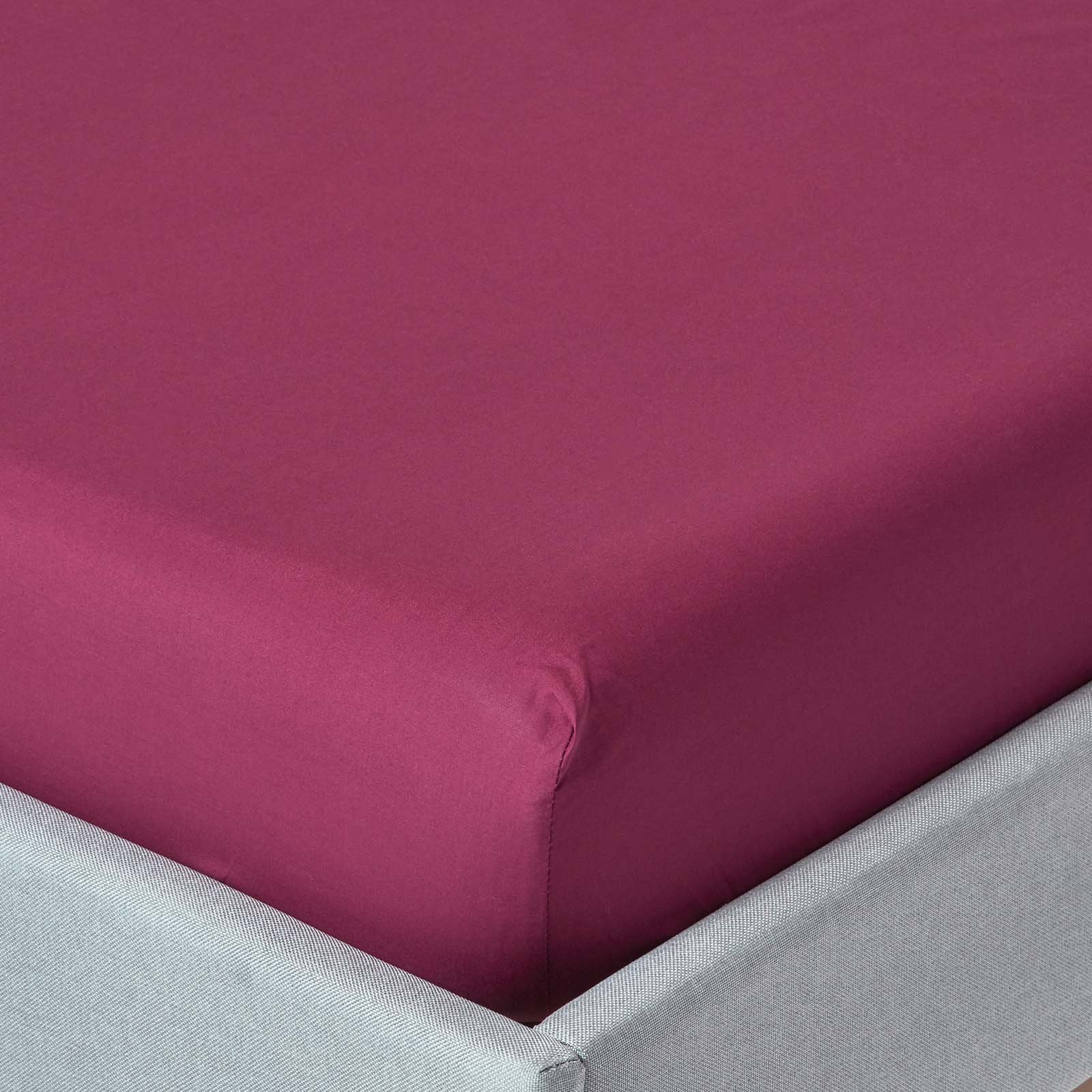 Homescapes Egyptian Cotton Burgundy Deep Fitted Sheet - Double