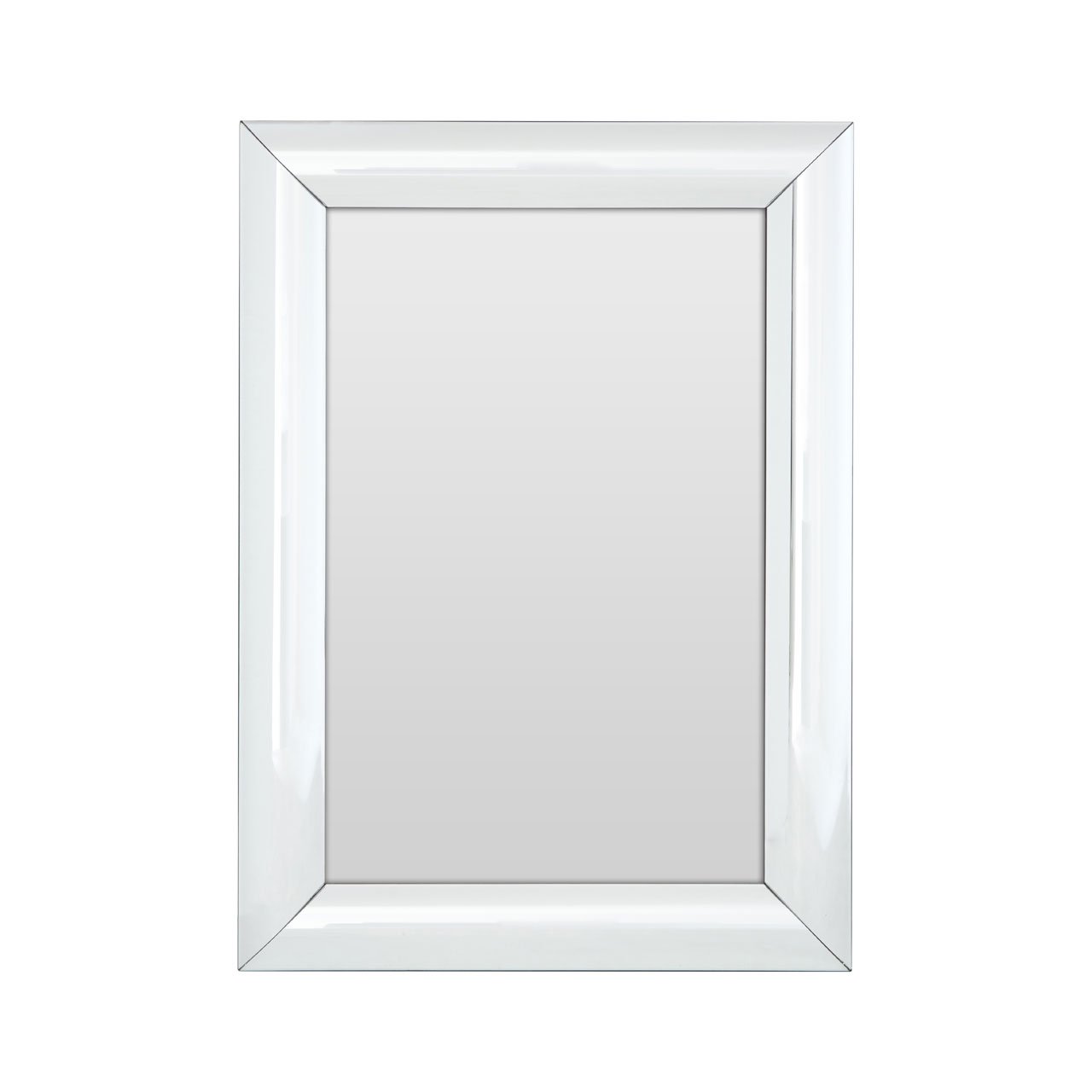 Orsina Petillo Thick Frame Rectangular Wall Mirror - Silver