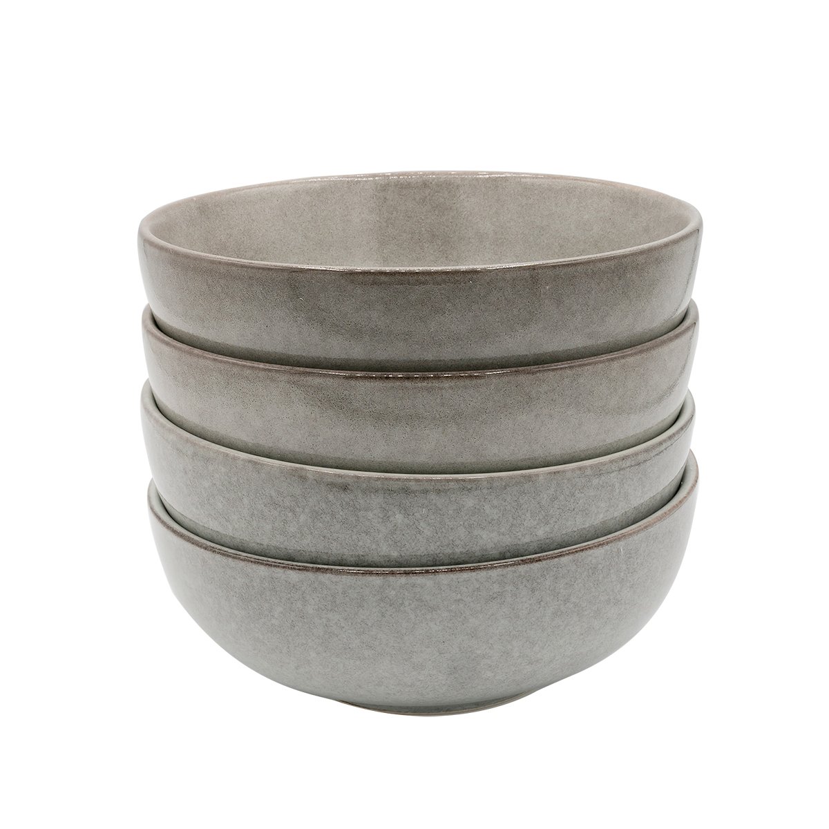 Cooks Professional Set of 4 16cm Nordic Stoneware Cereal Bowls - Grey