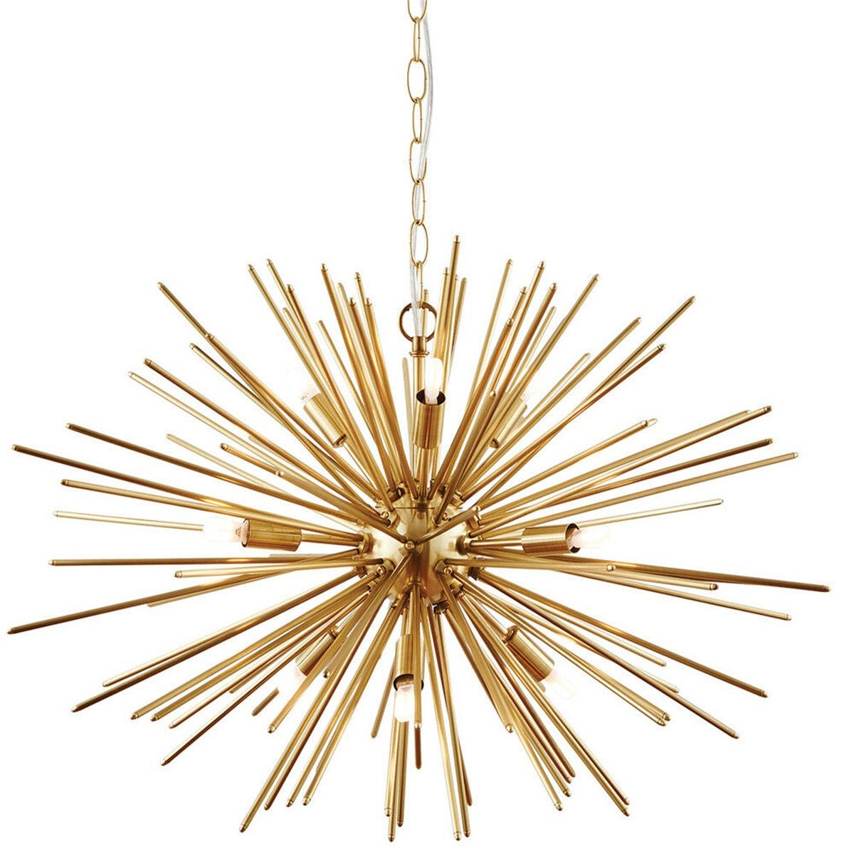 Loops Direct Steel 9-Light Ceiling Pendant - Brushed Brass
