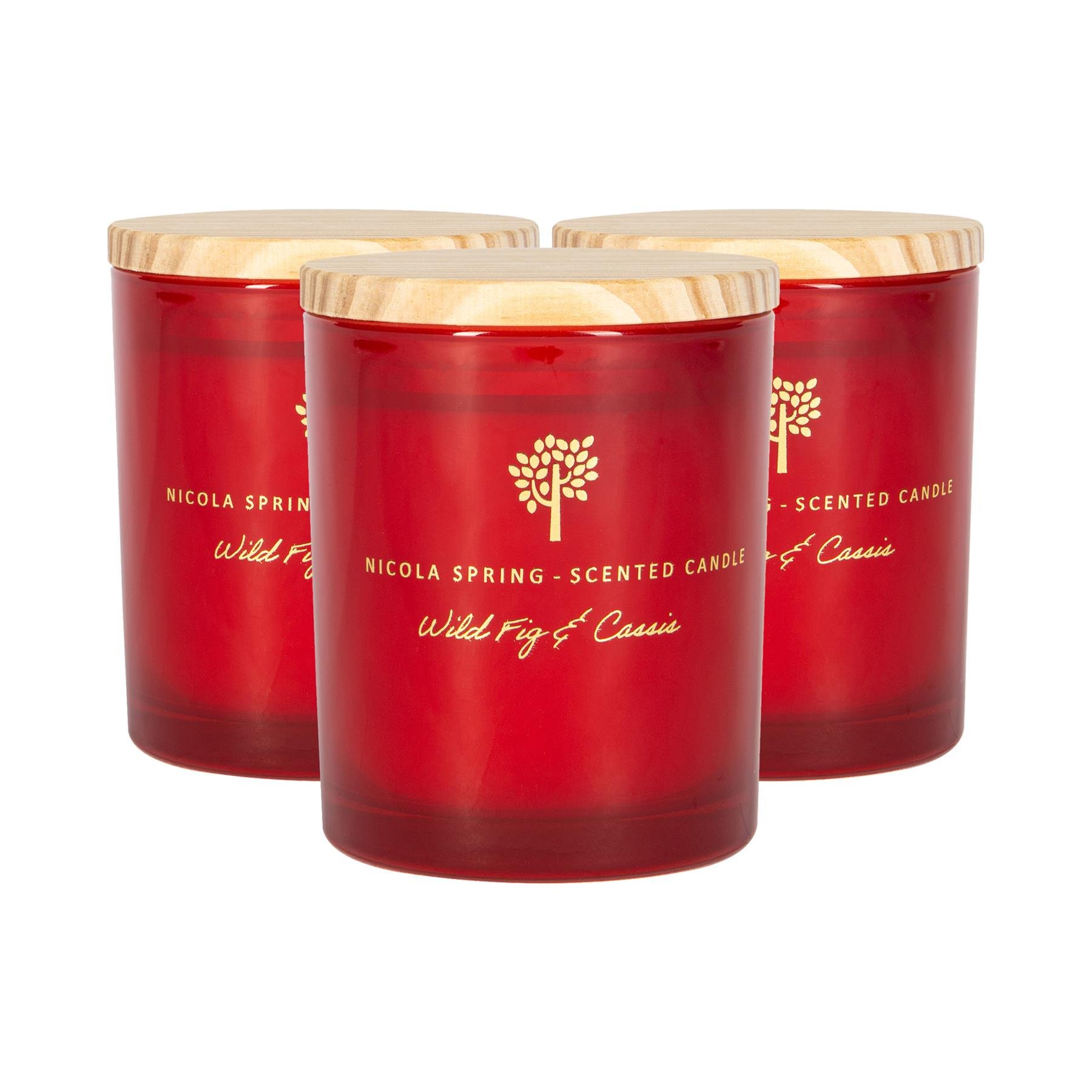 Nicola Spring 130ml Soy Wax Scented Candles Pack of 3 - Wild Fig & Cassis