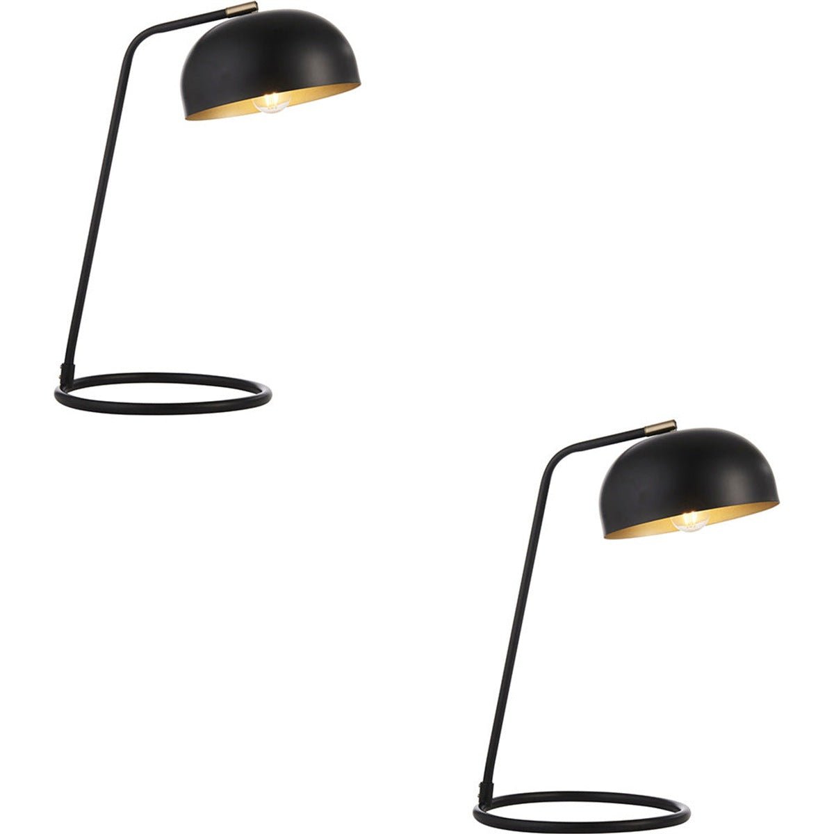 Loops Direct Pack of 2 Steel LED Table Lamp - Matt Black