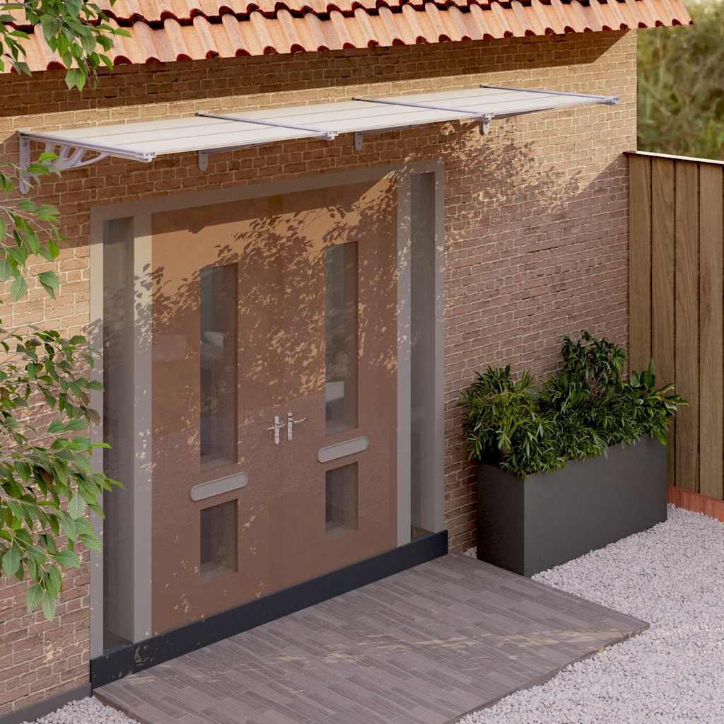 Walplus Polycarbonate Door Canopy - Grey and Transparent - 358.5 x 90 x 27.5 cm