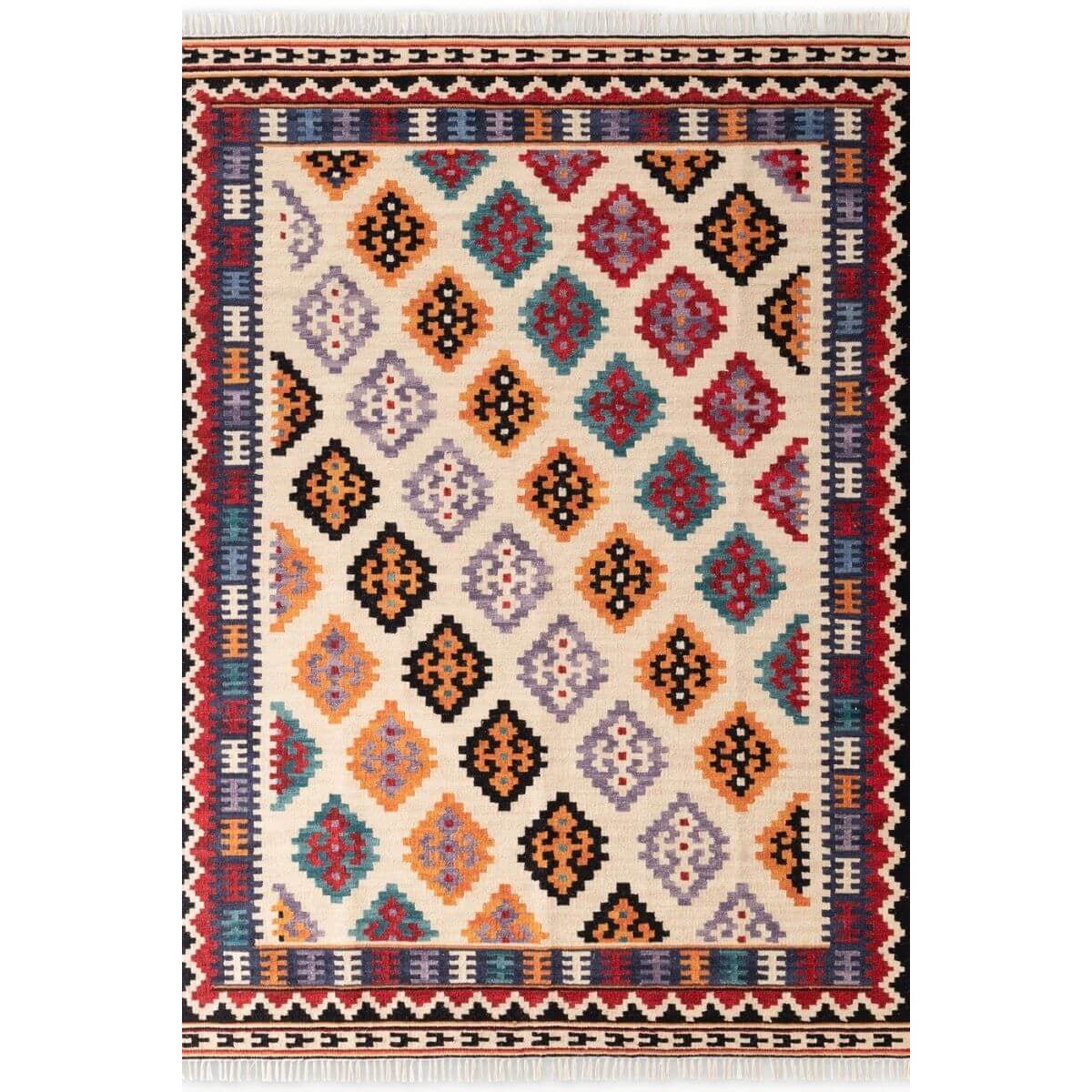 Hanse Home Multicoloured  Kamal Kelim Handwoven Bordered Rug - 120 x 170cm