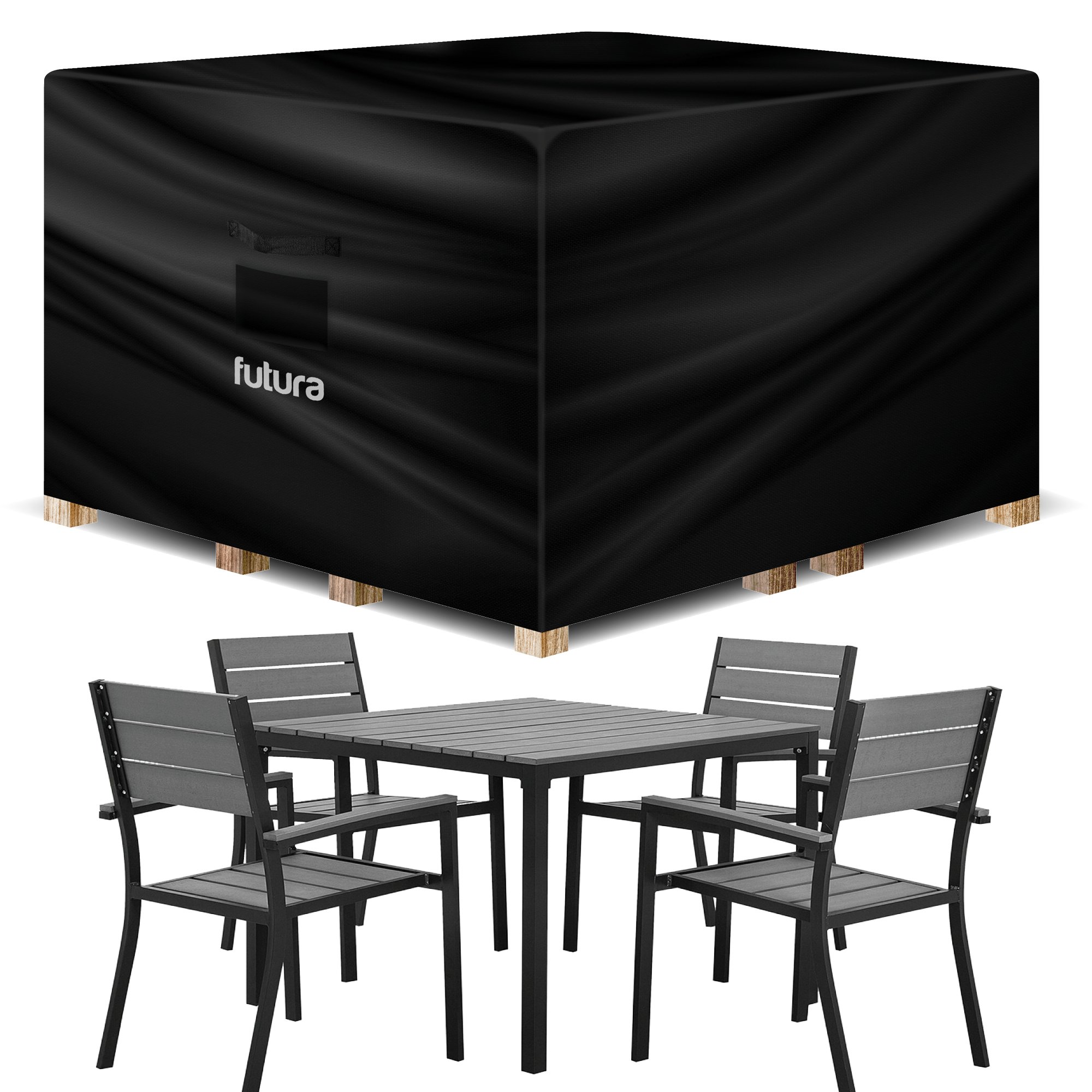 Futura Square Waterproof Deluxe Garden Furniture Cover 150cm - Black