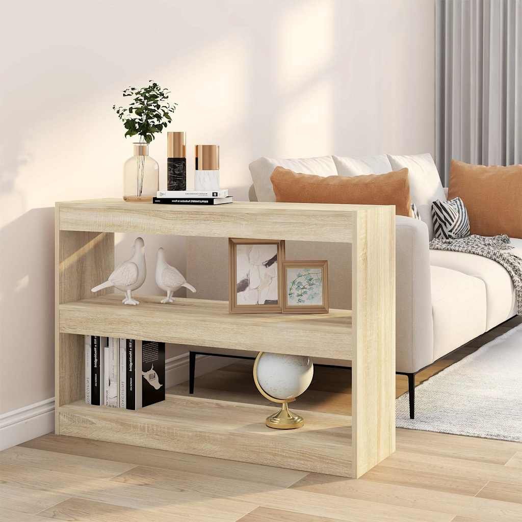Walplus Engineered Wood Bookcase - Light Oak - 100 x 30 x 72 cm