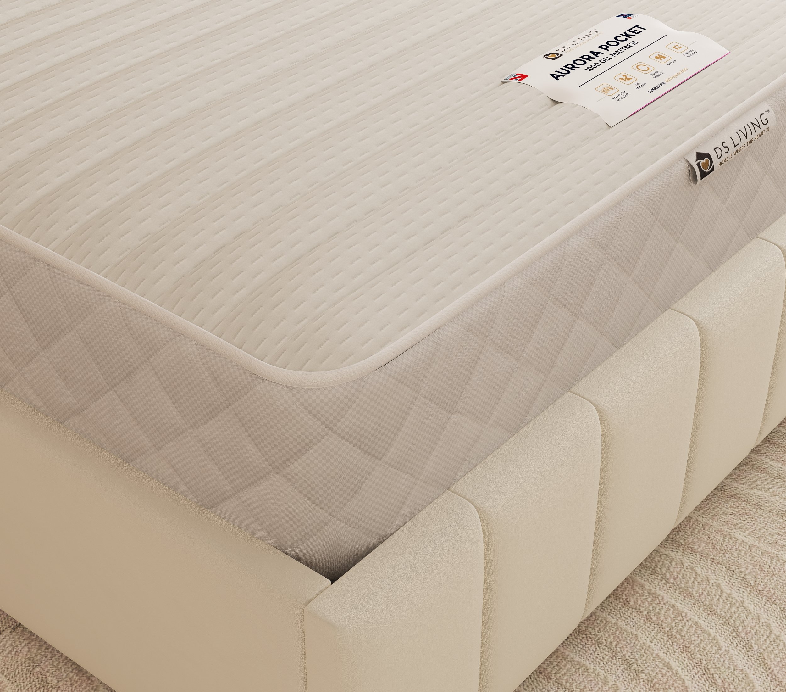 DS Living Premium Comfort Cooling Gel Hybrid 1000 Pocket Mattress - Super King