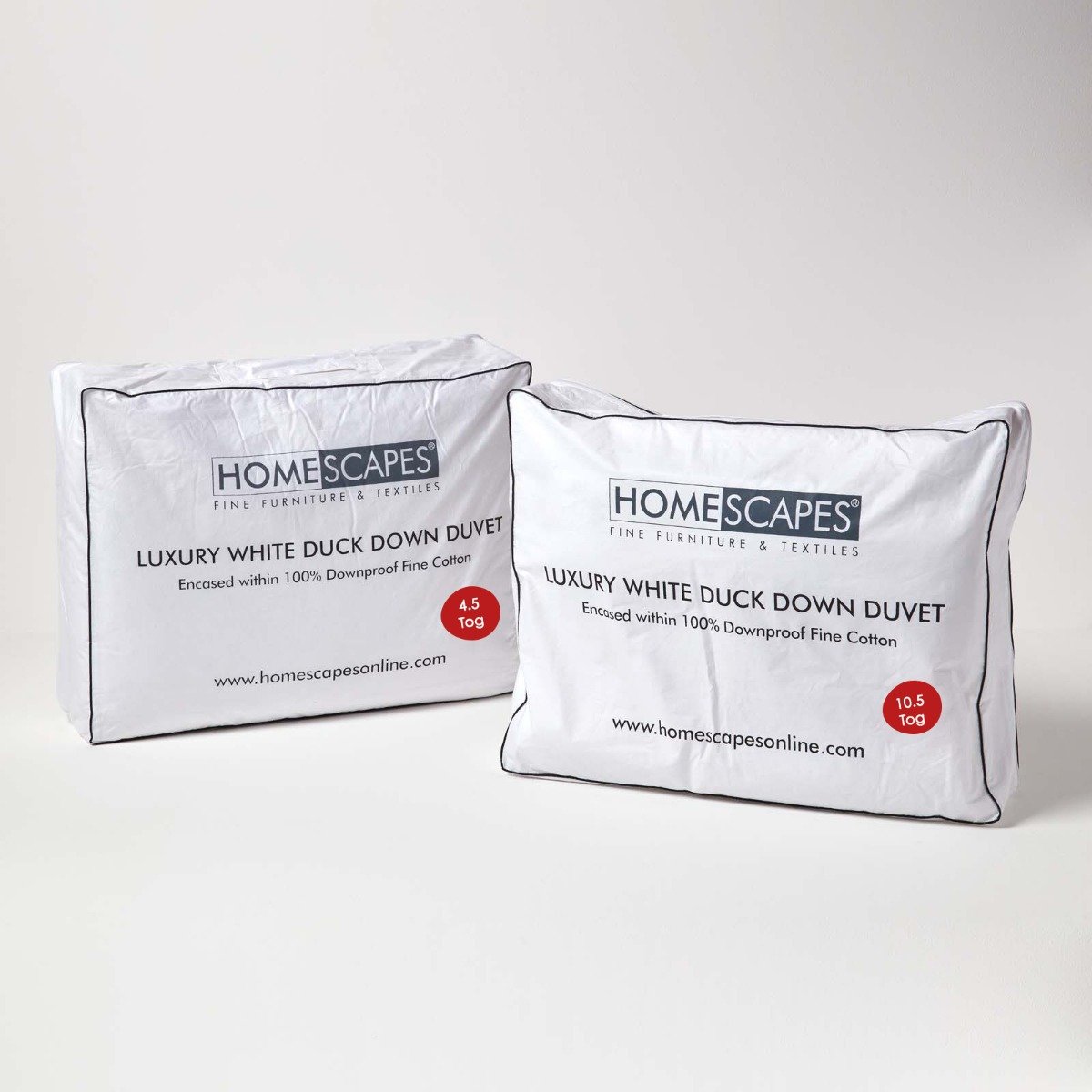 Homescapes Luxury Duck Down 15 Tog All Season Duvet Set - Super King