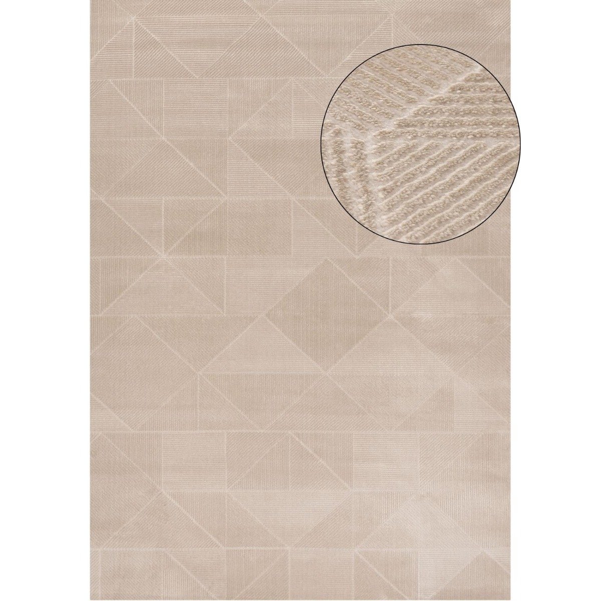 The Rugs Beige Carmel Modern Abstract Rug - 80 x 150cm