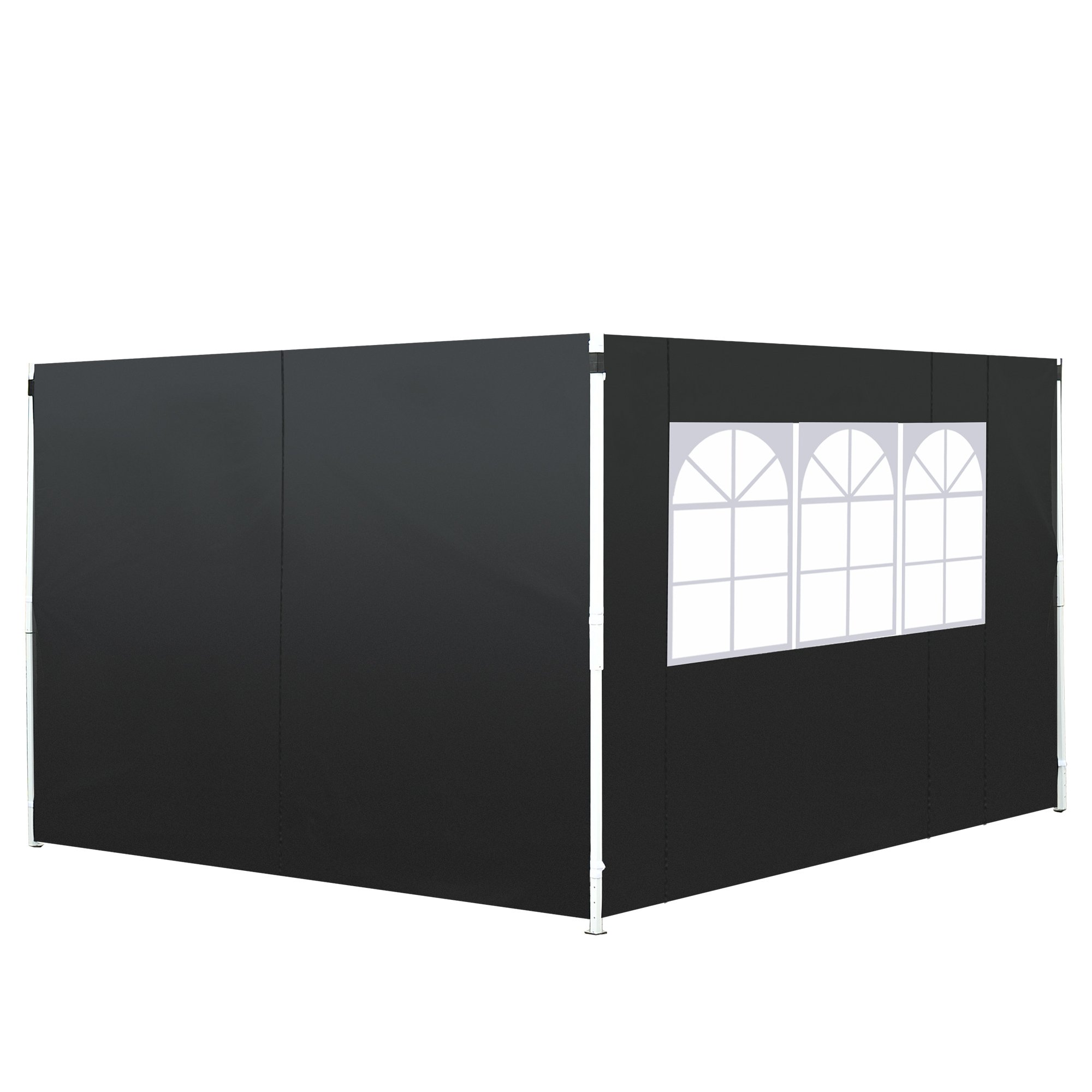 Outsunny Gazebo Replaceable Side Panel With Window - Black