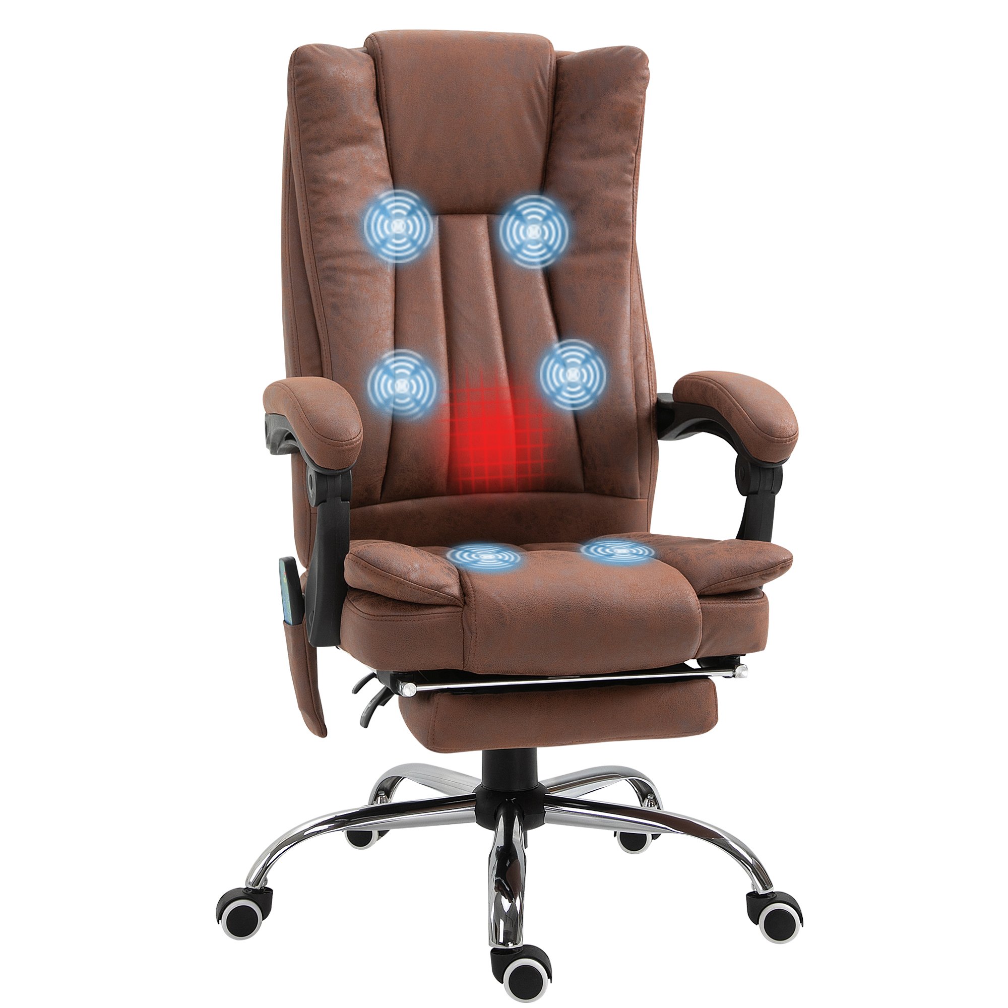 Vinsetto Microfibre Reclining Computer Desk Chair - Brown