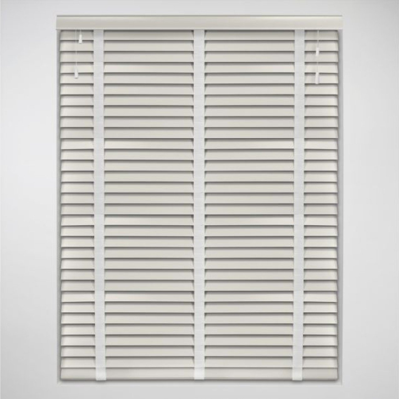 New Edge Blinds Cream Real Wood Tape Venetian Blind - 45cm x 120cm