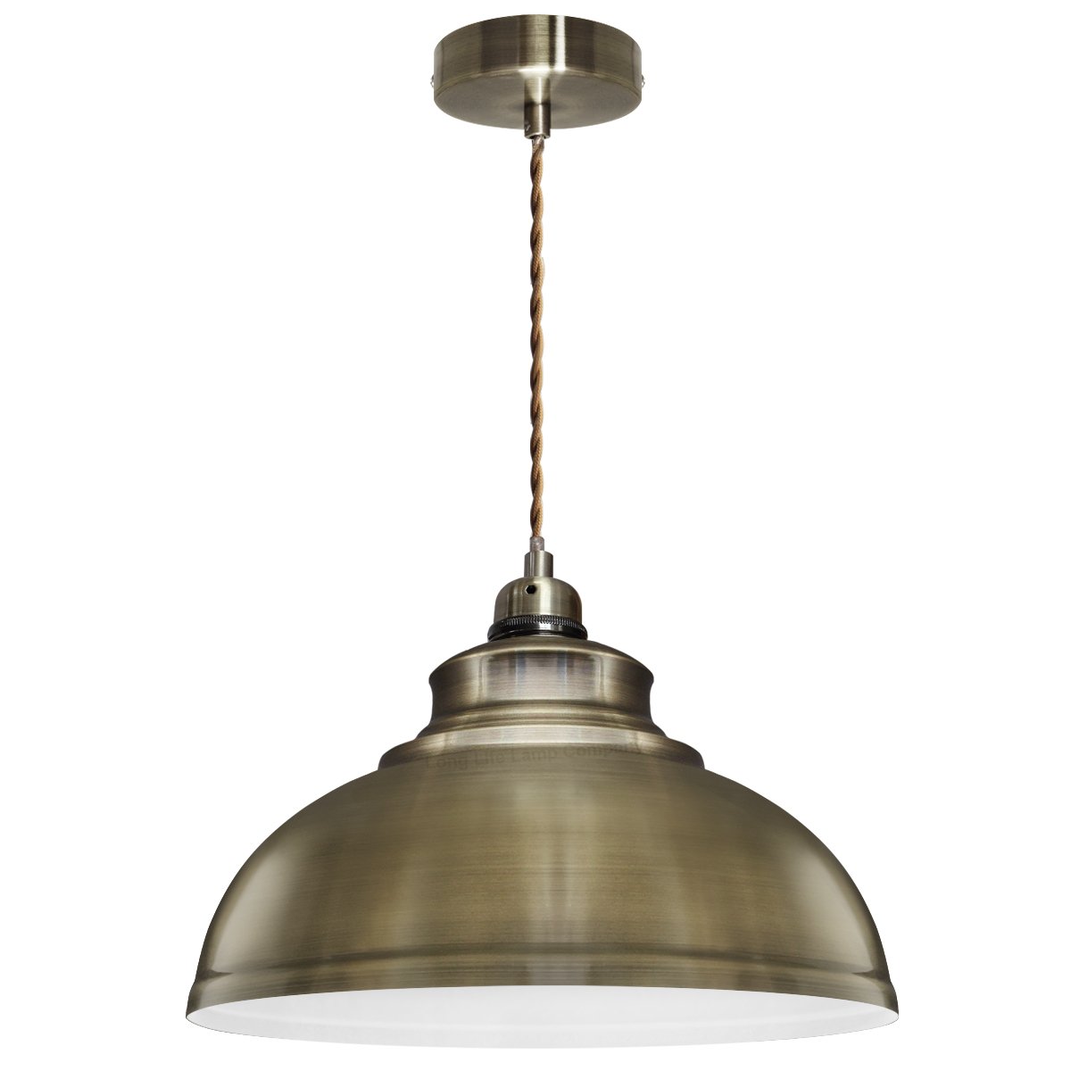 Energy Light Bulbs Bowl Metal Ceiling Pendant Light - Antique Brass
