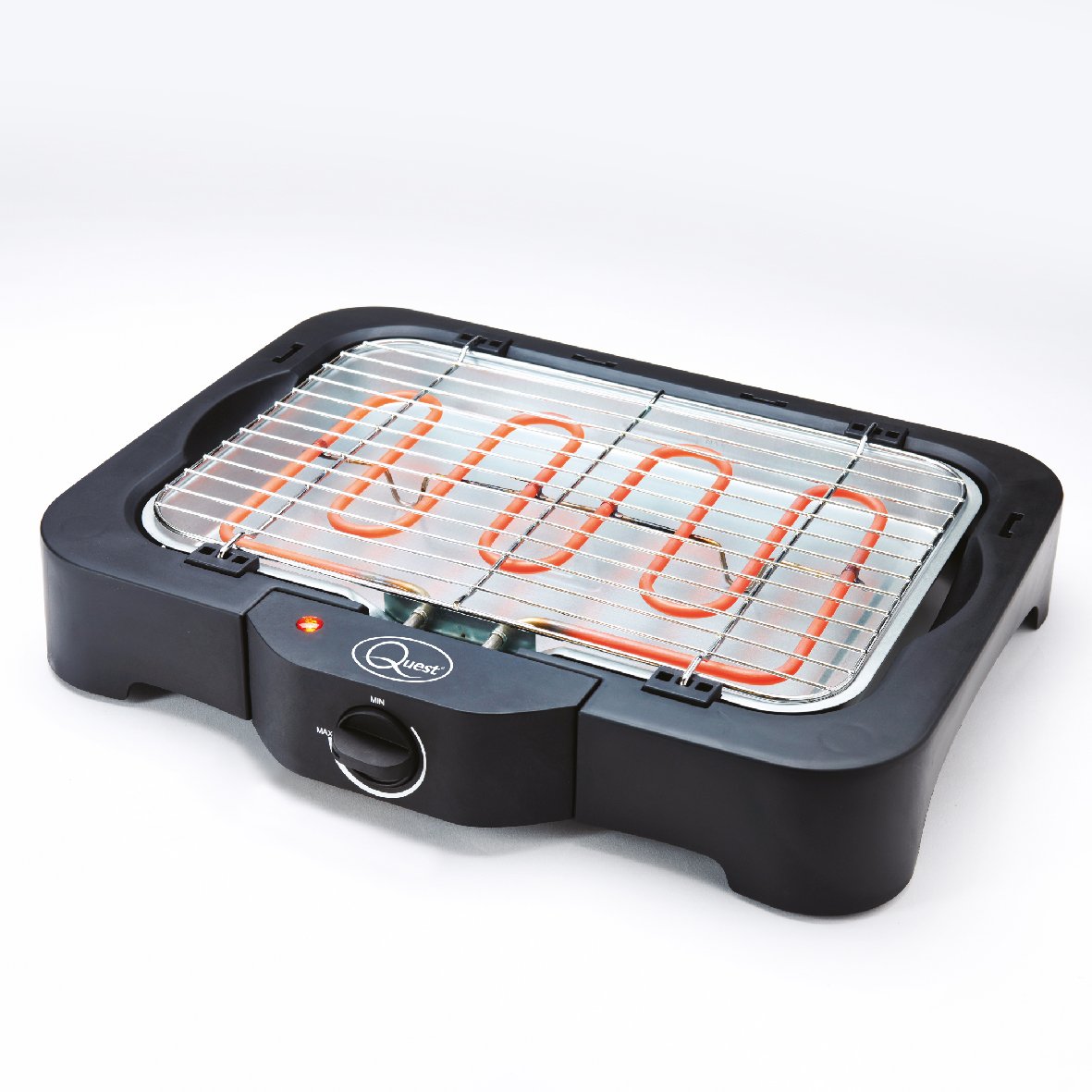 Quest Smokeless Electric BBQ Grill With Grill Plate - Black