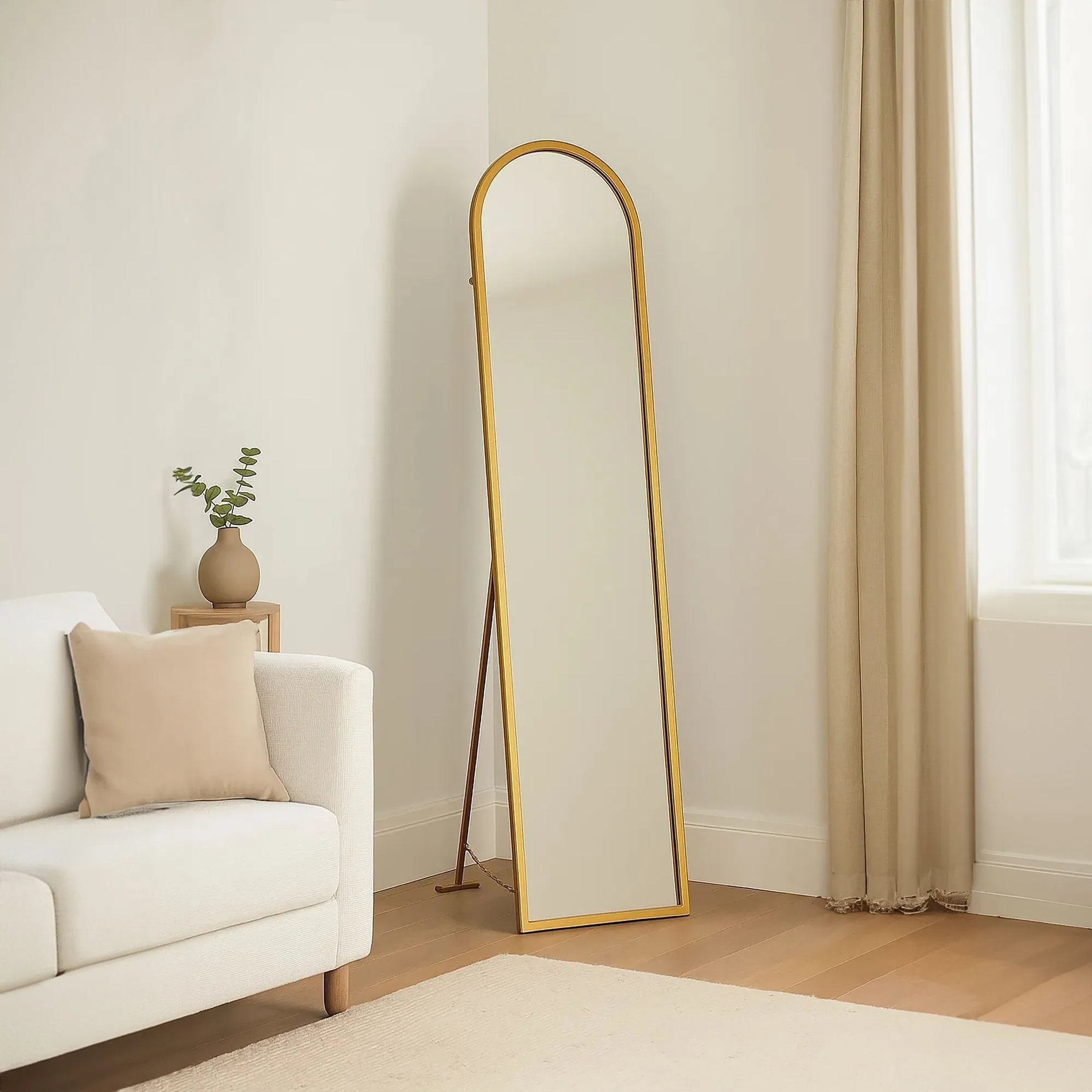 Orsina Avento Finish Floor Mirror – Gold