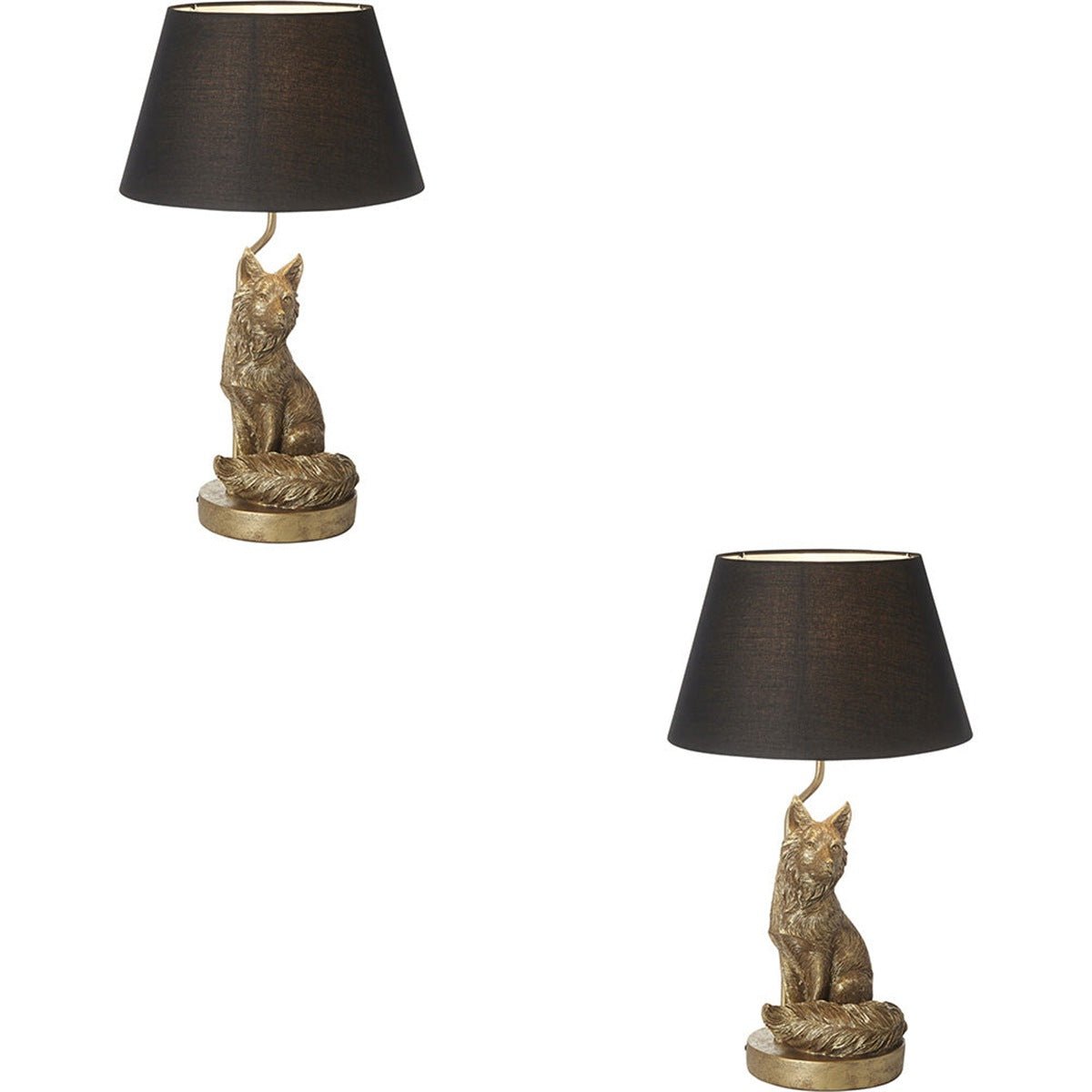 Loops Direct Pack of 2 Resin Table Lamp - Vintage Gold
