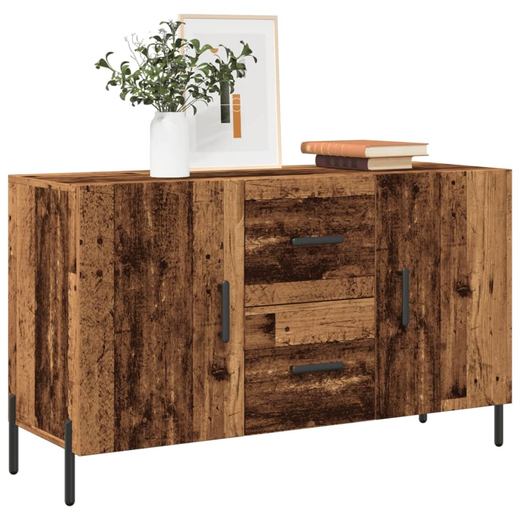 Walplus Engineered Wood Sideboard - Old Wood - 100 x 36 x 60 cm