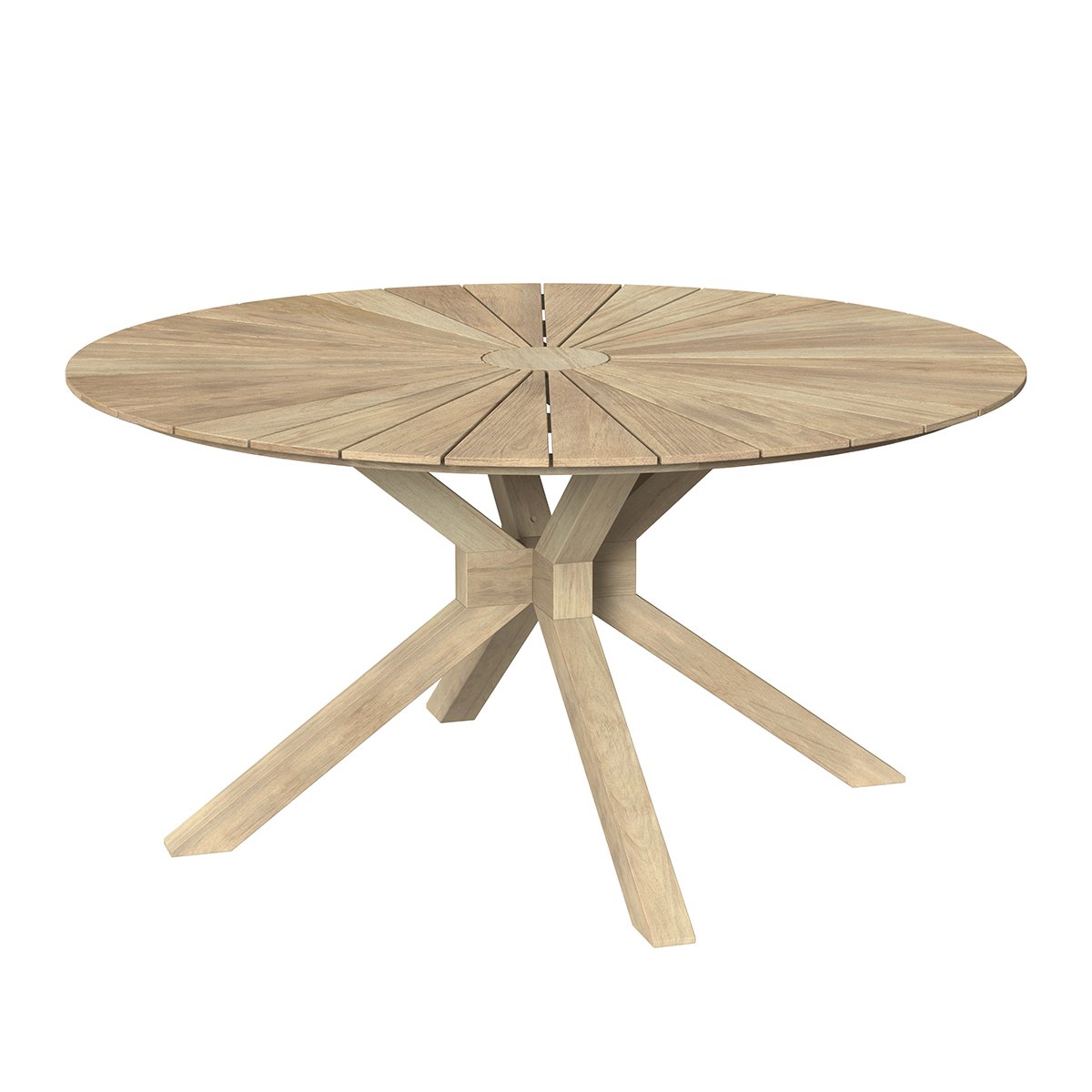 Charles Bentley Delgada Acacia Round Dining Table with Sundial Top - Brown