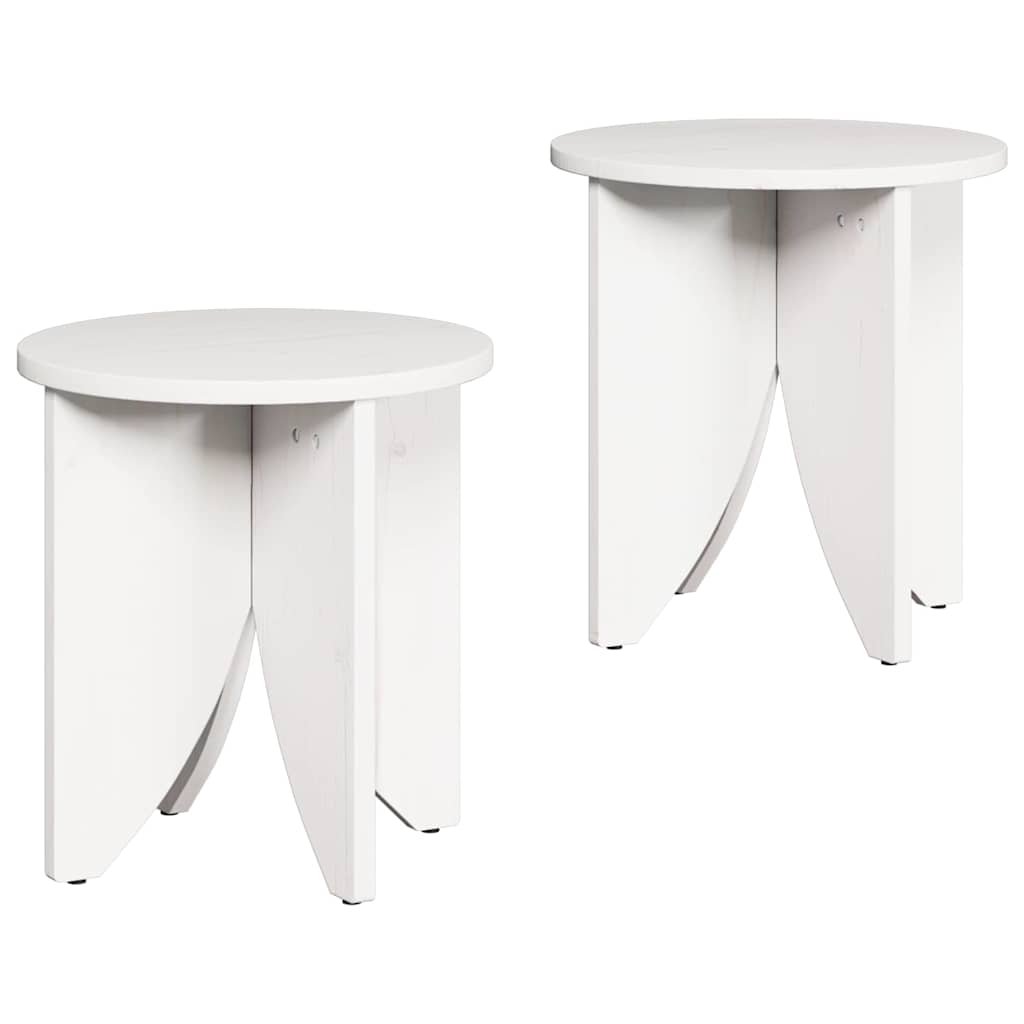 Walplus Pack of 2 Coffee Table - White - 41.5 x 41.5 x 44 cm