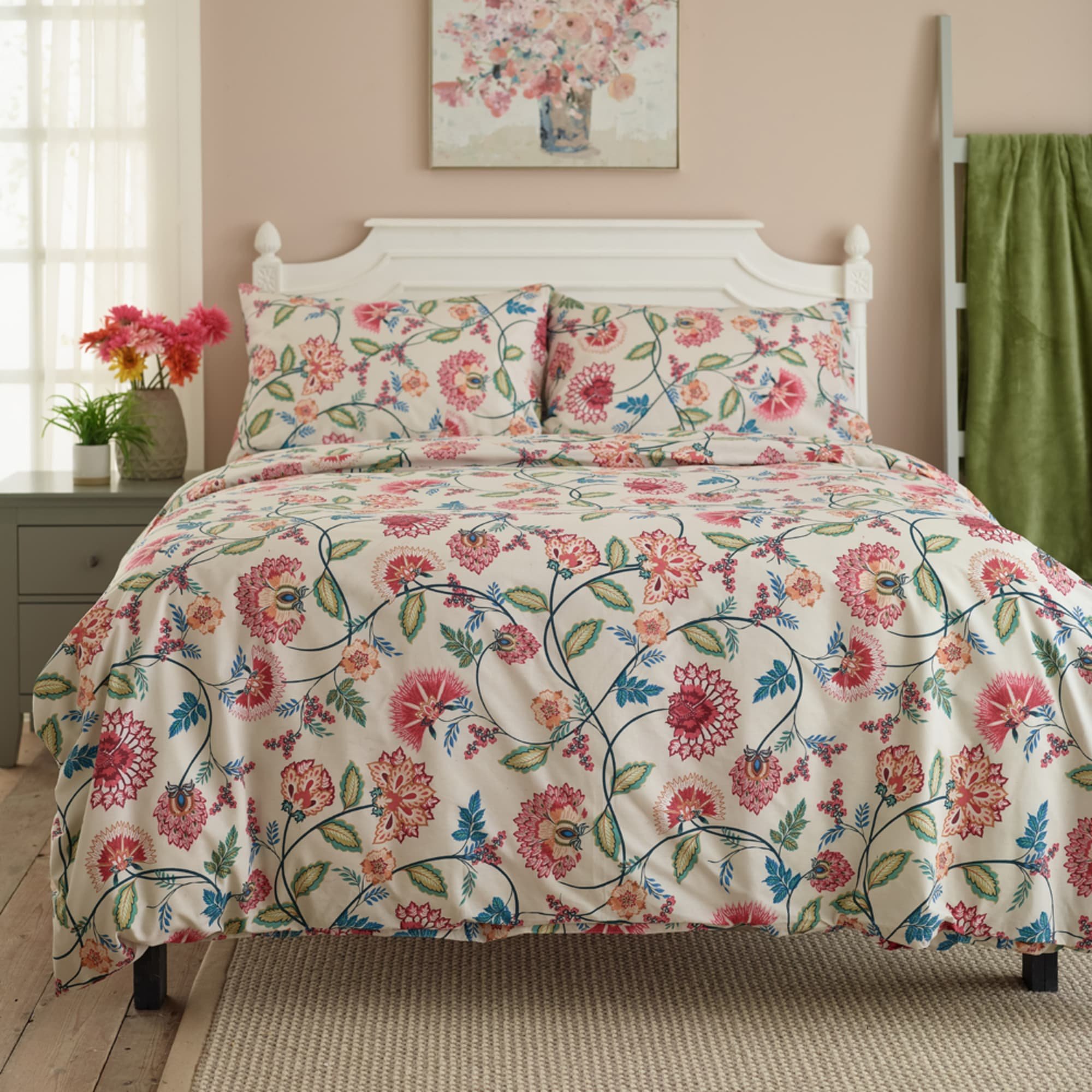 Deyongs Vintage Jacobean Floral Printed Duvet Set - Super King