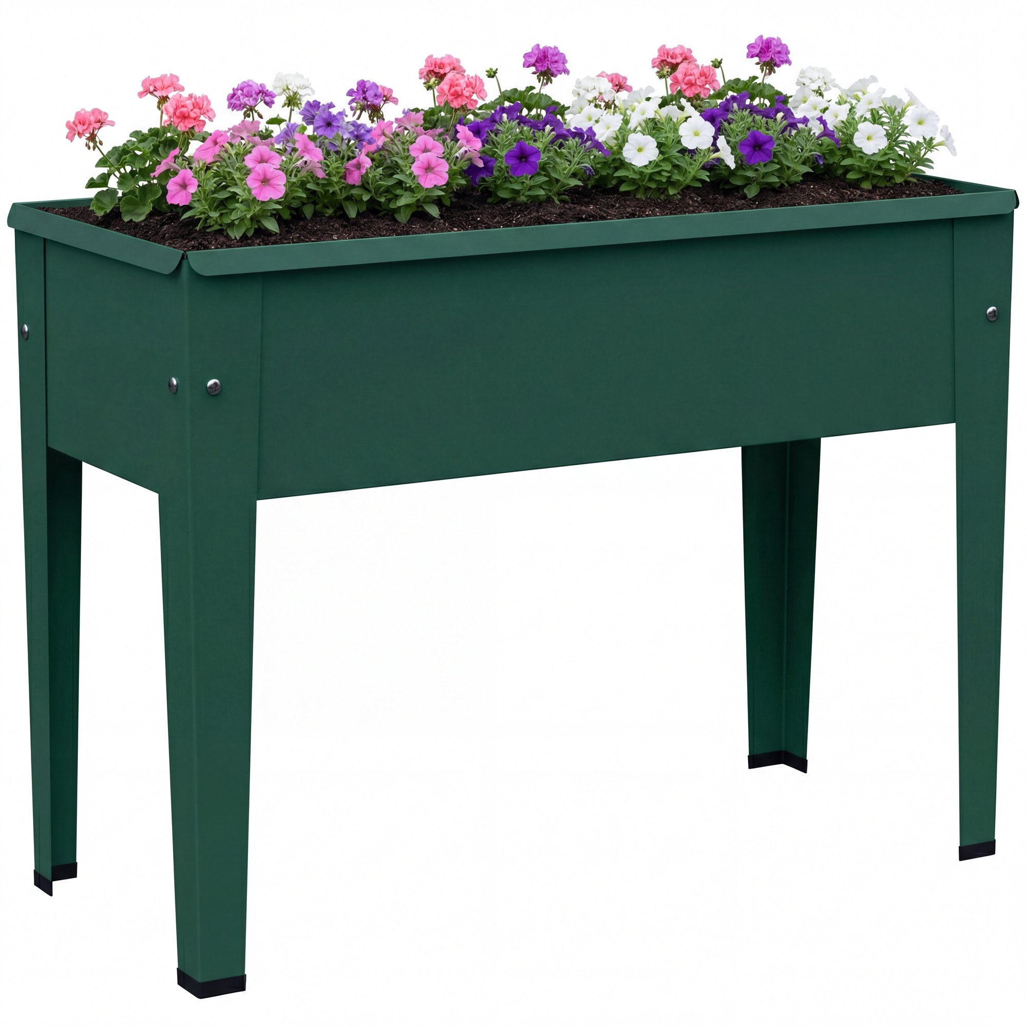 Outsunny Metal Drainage Hole Raised Planter – Green