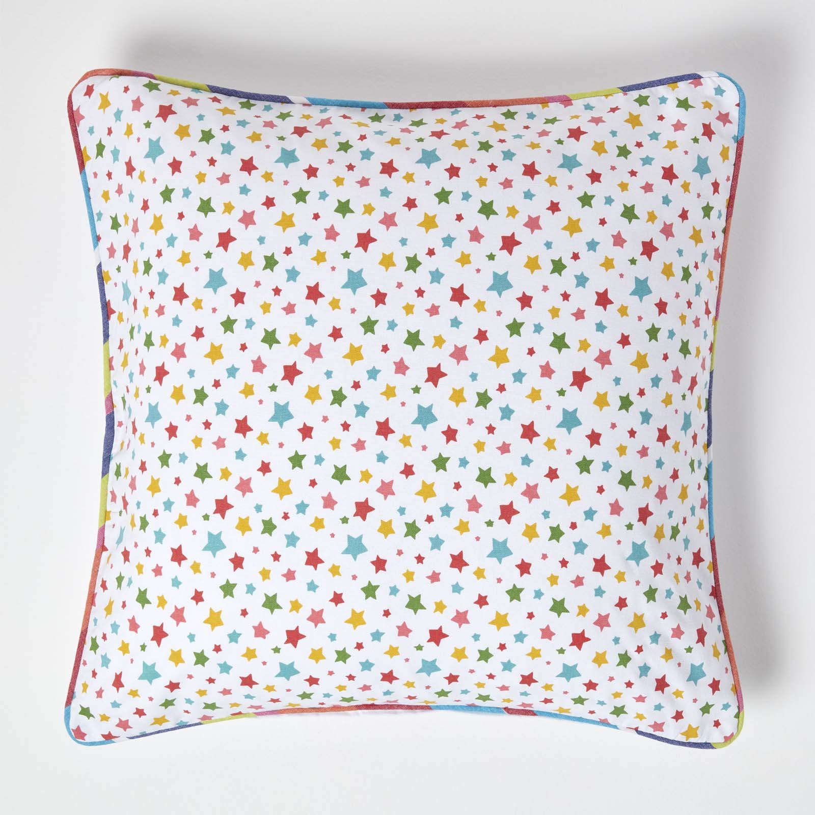 Homescapes Multicoloured Cotton Stars Cushion Cover - 60 x 60 cm